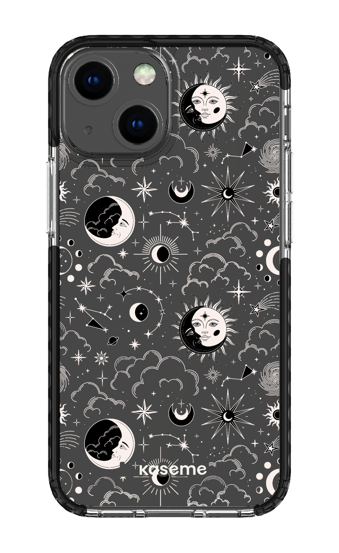iPhone 13 Mini Clear Case - Black Milky Way White Clear Case -