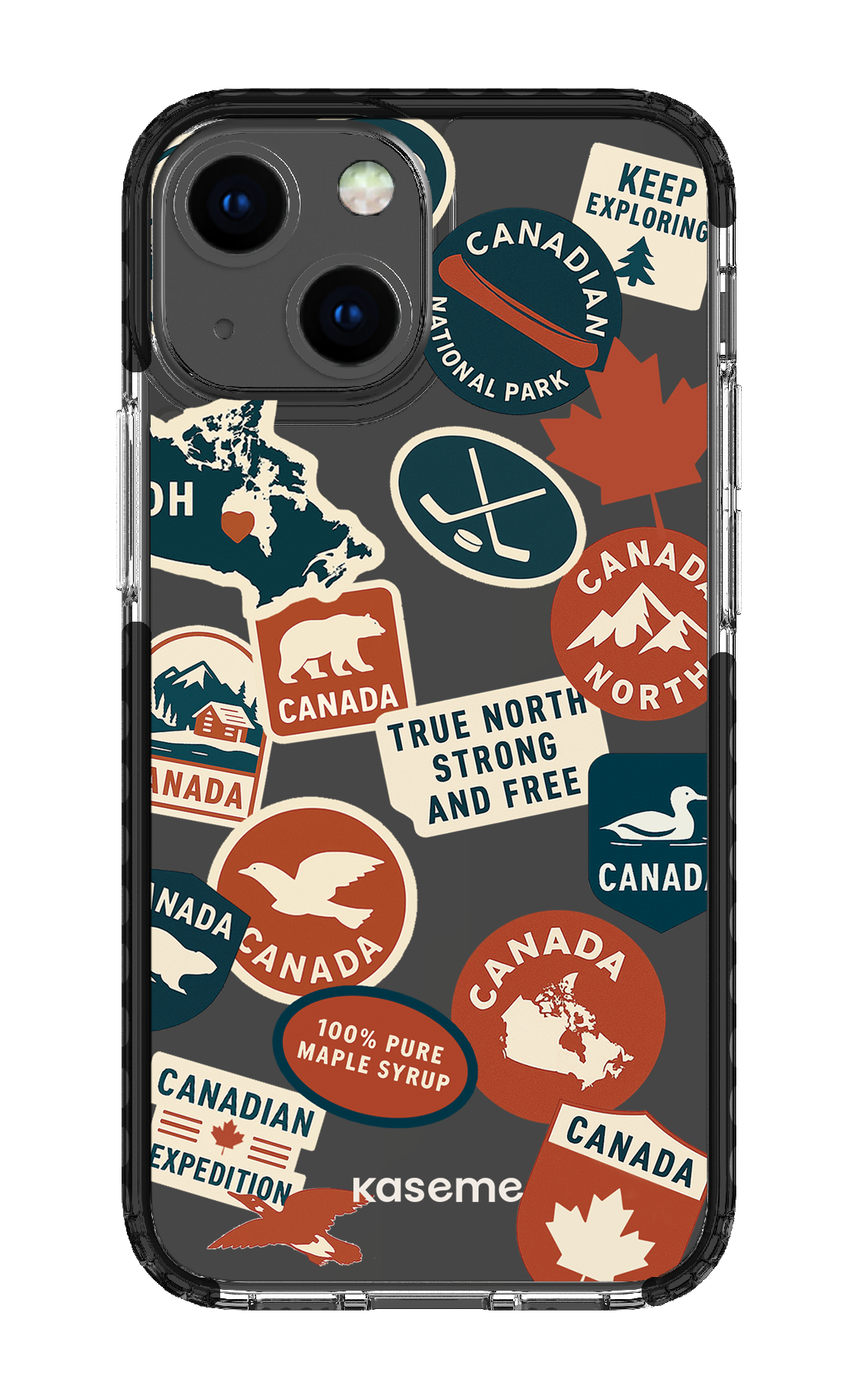 iPhone 13 Mini Clear Case - Black Oh Maple -