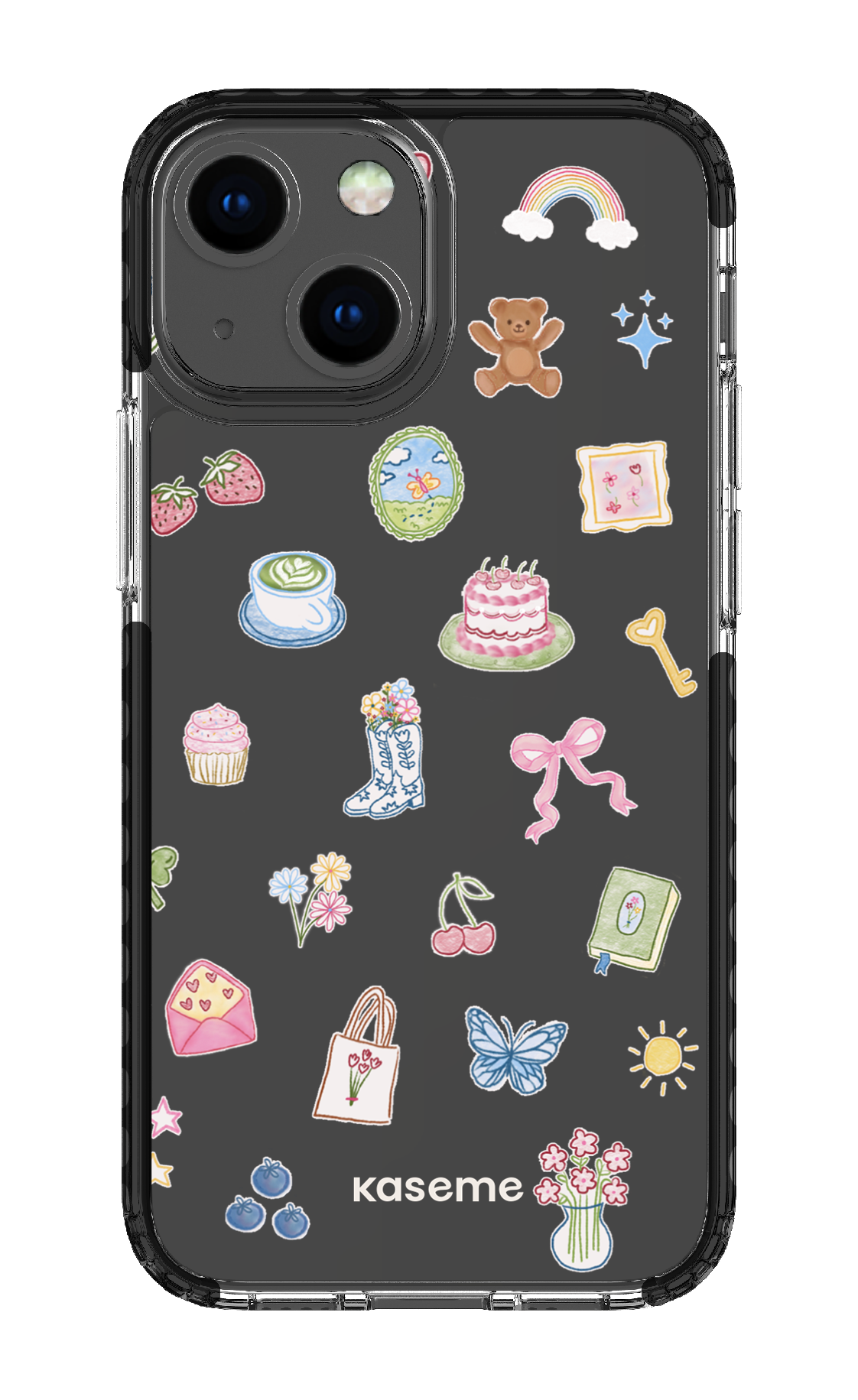 iPhone 13 Mini Clear Case - Black Poetry Clear Case -