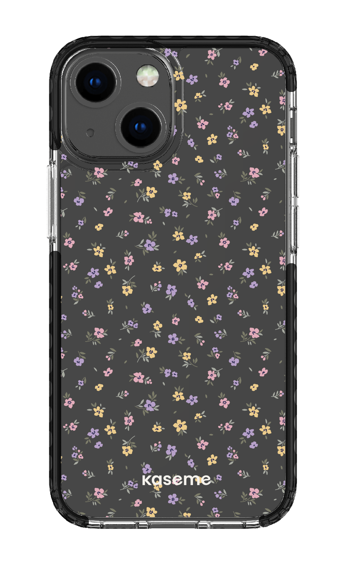 iPhone 13 Mini Clear Case - Black Porcelain Blossom Clear Case -
