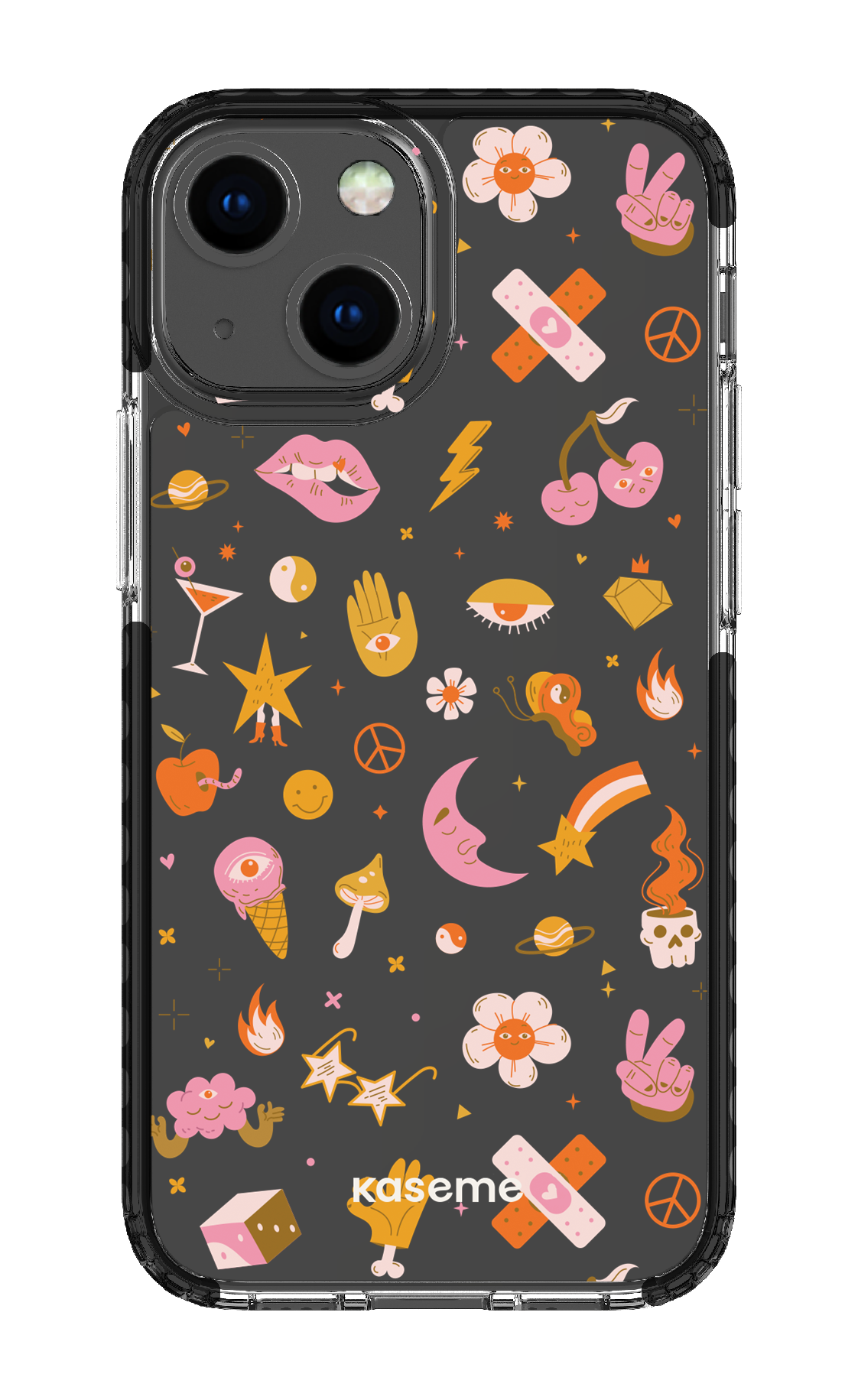 iPhone 13 Mini Clear Case - Black Psycho Clear Case -