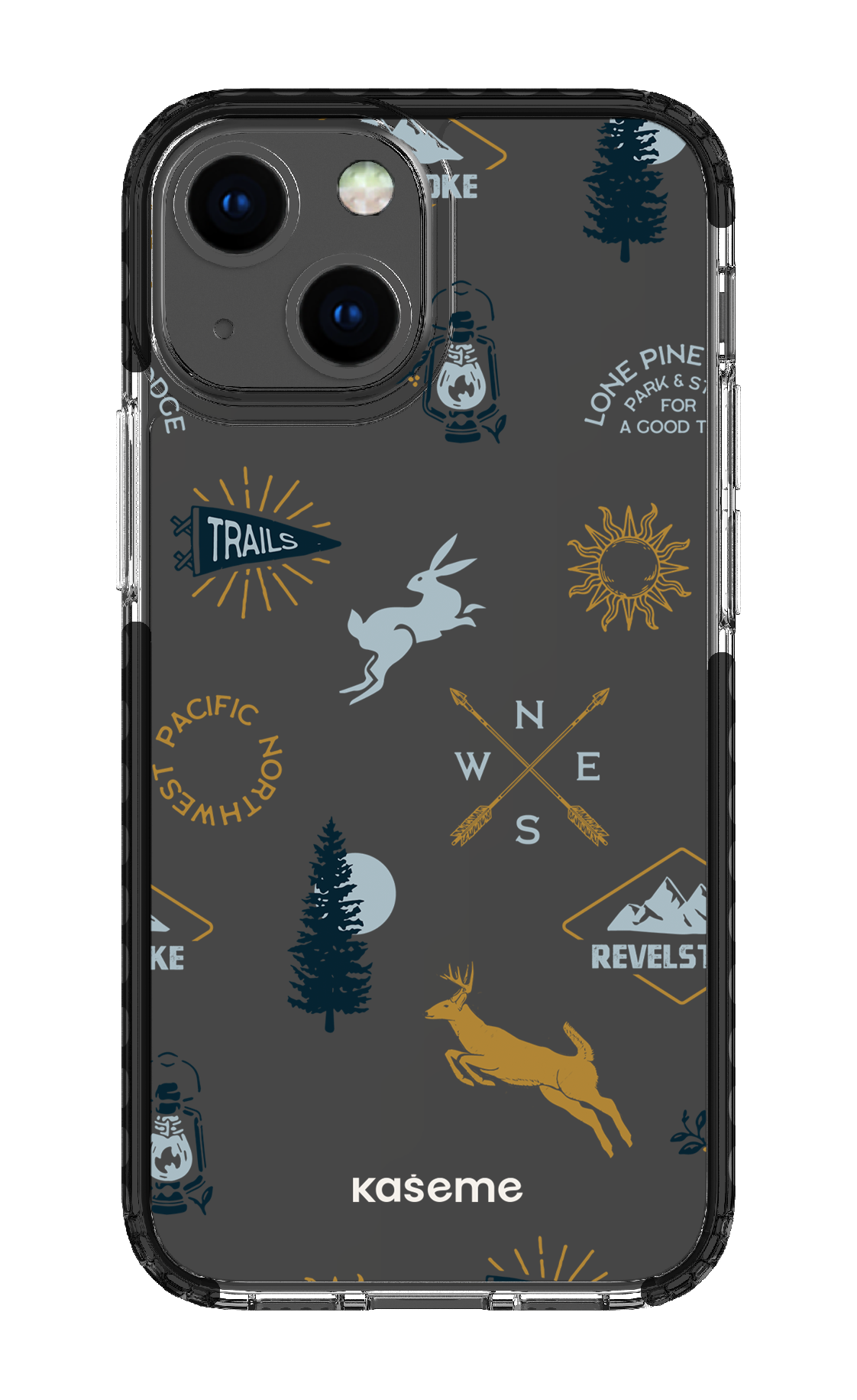 iPhone 13 Mini Clear Case - Black Revelstoke white clear case -