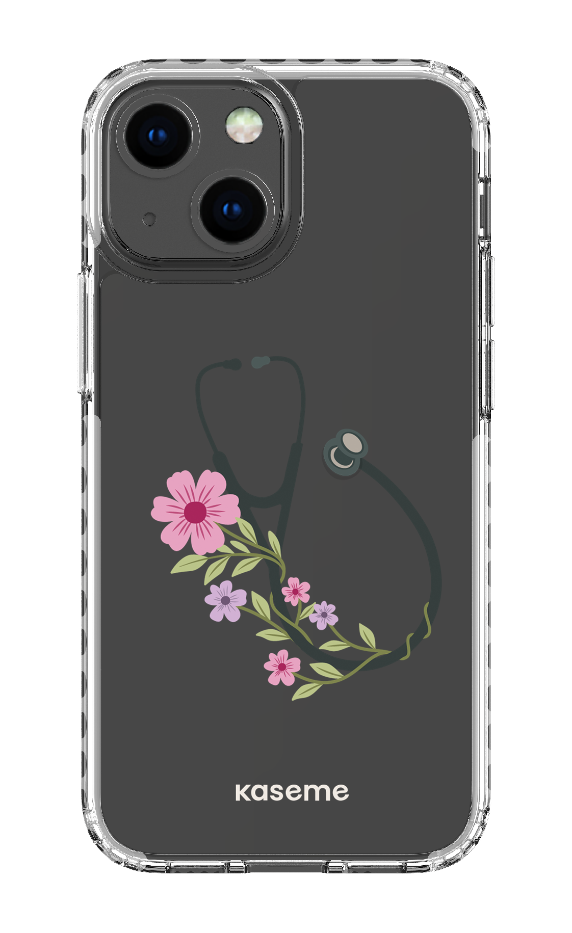 iPhone 13 Mini Clear Case - White Blossom Beat Clear Case -