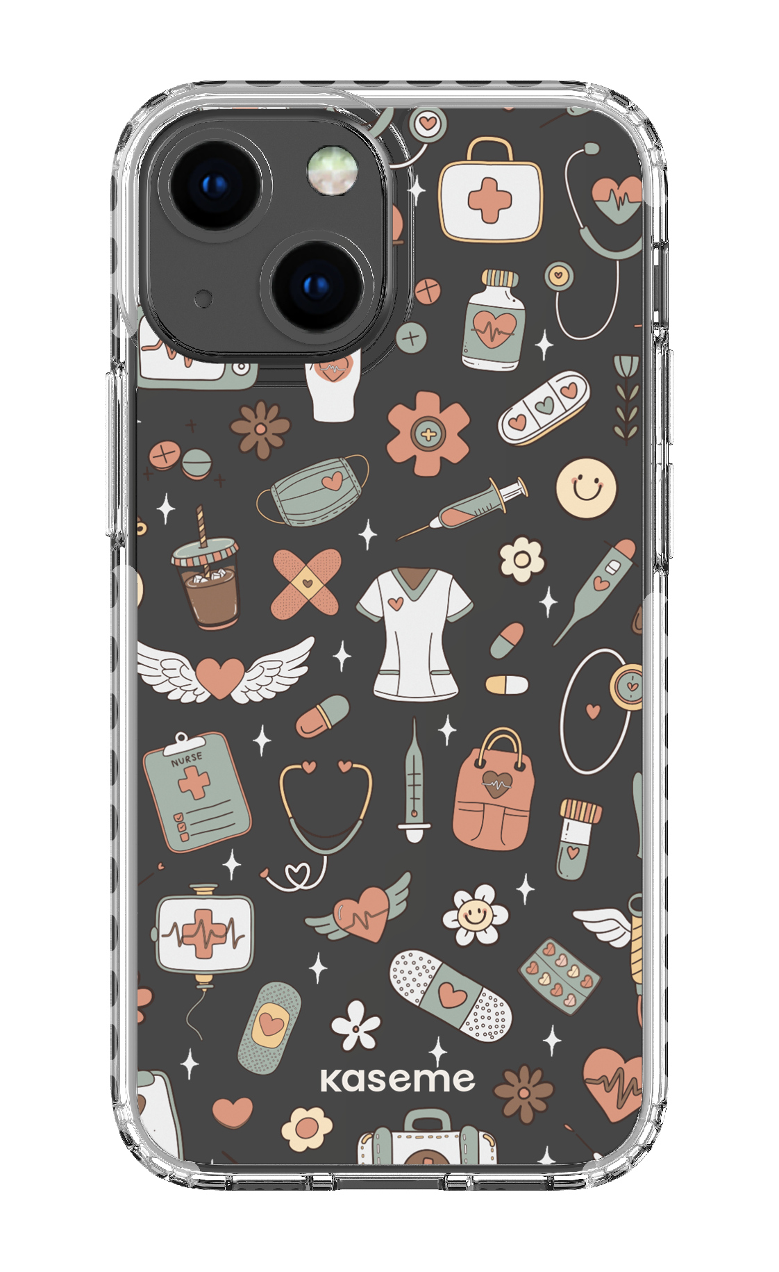 iPhone 13 Mini Clear Case - White Code Clear Case -