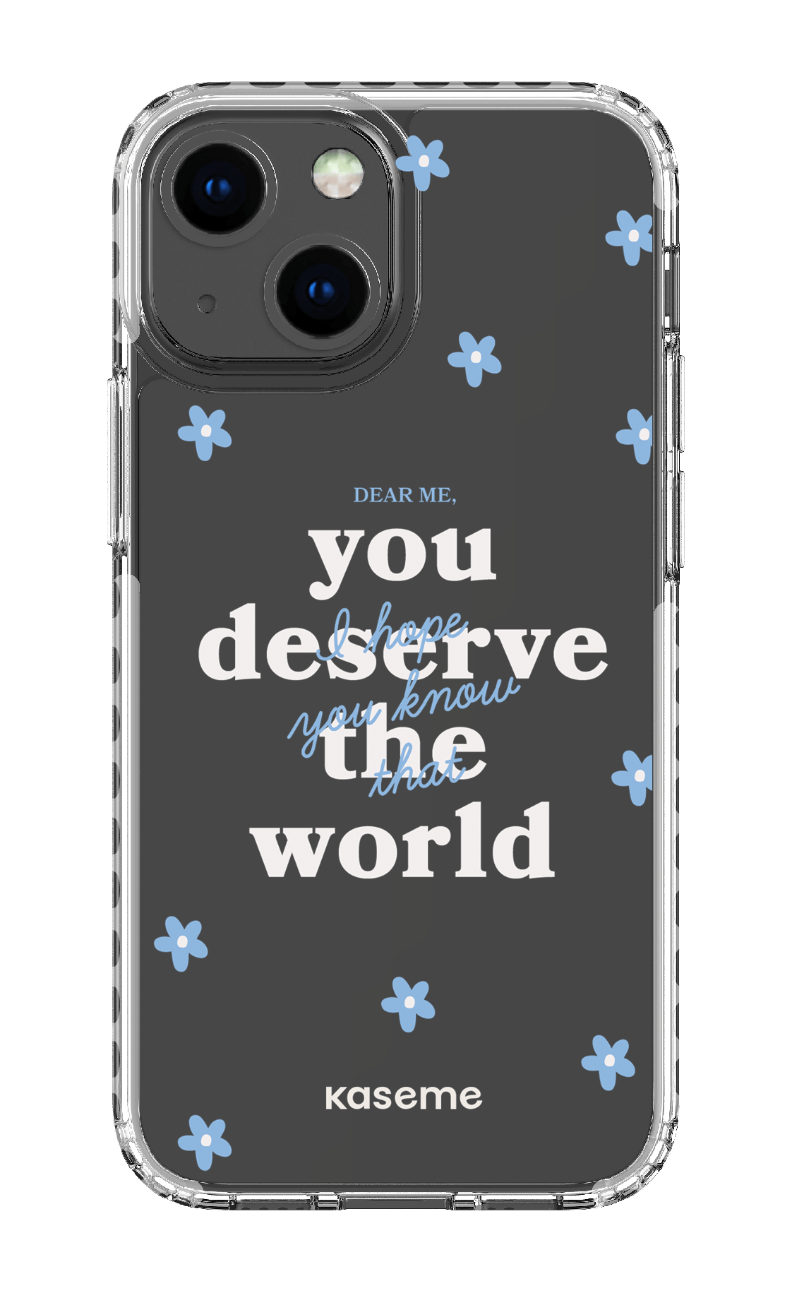 iPhone 13 Mini Clear Case - White Dear Me clear case -