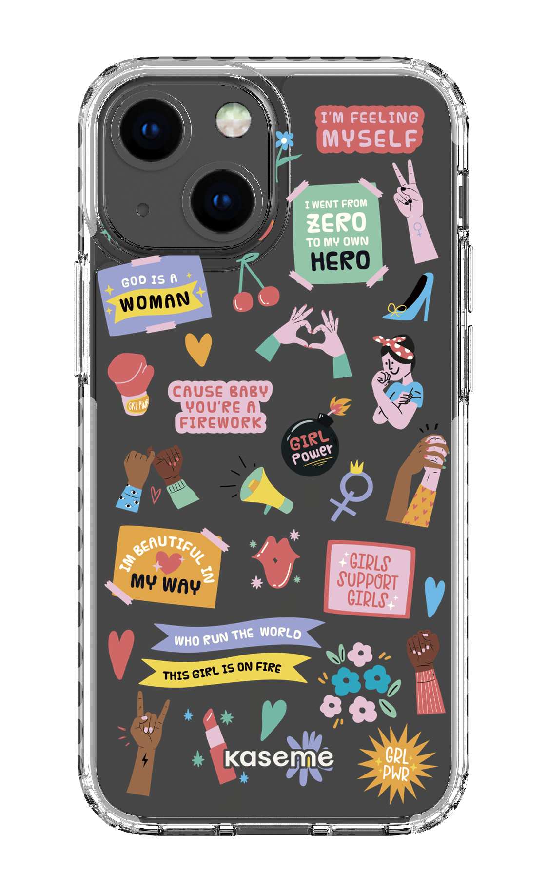 iPhone 13 Mini Clear Case - White Girl Boss Clear Case -