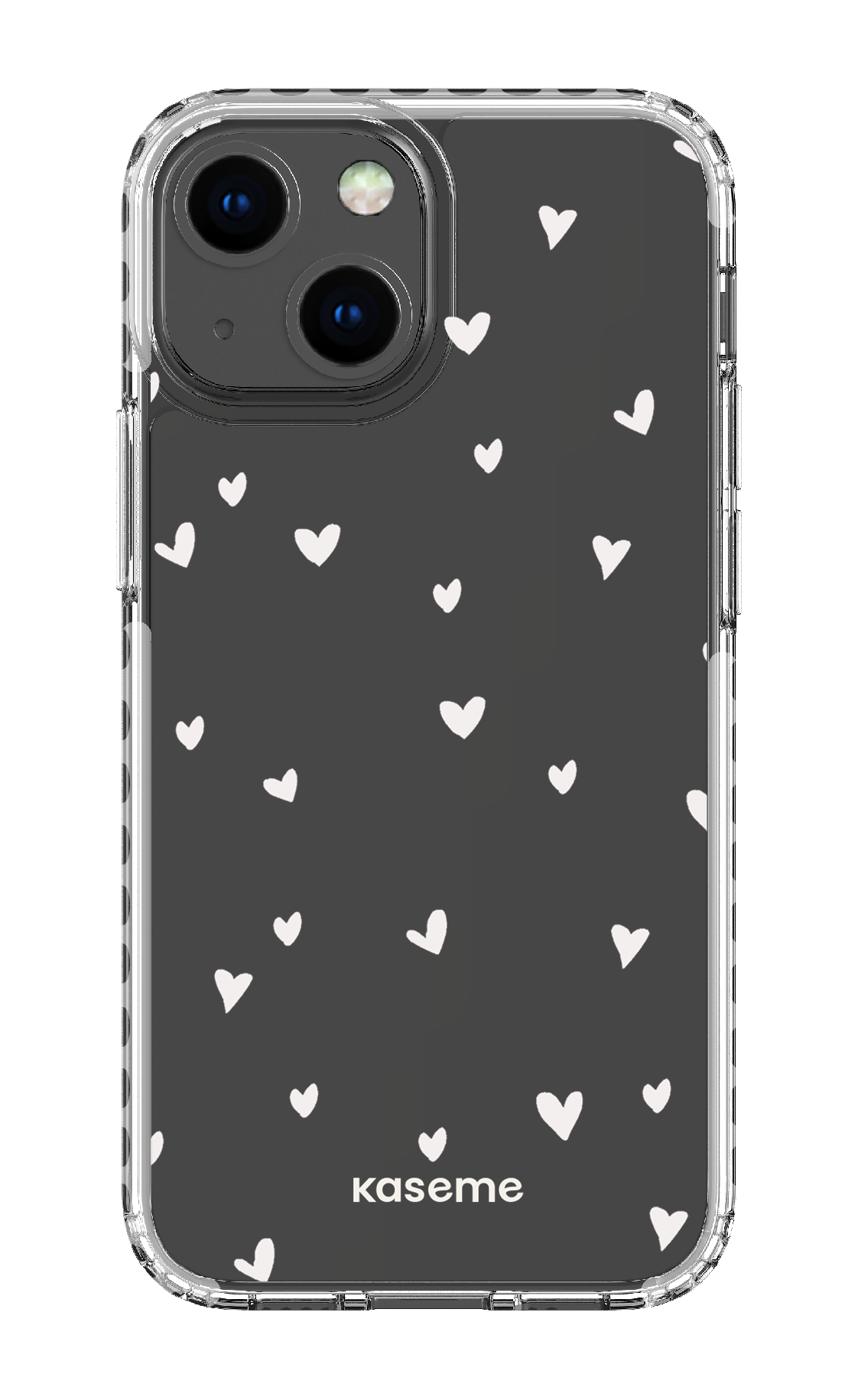 iPhone 13 Mini Clear Case - White Lovely Clear Case -