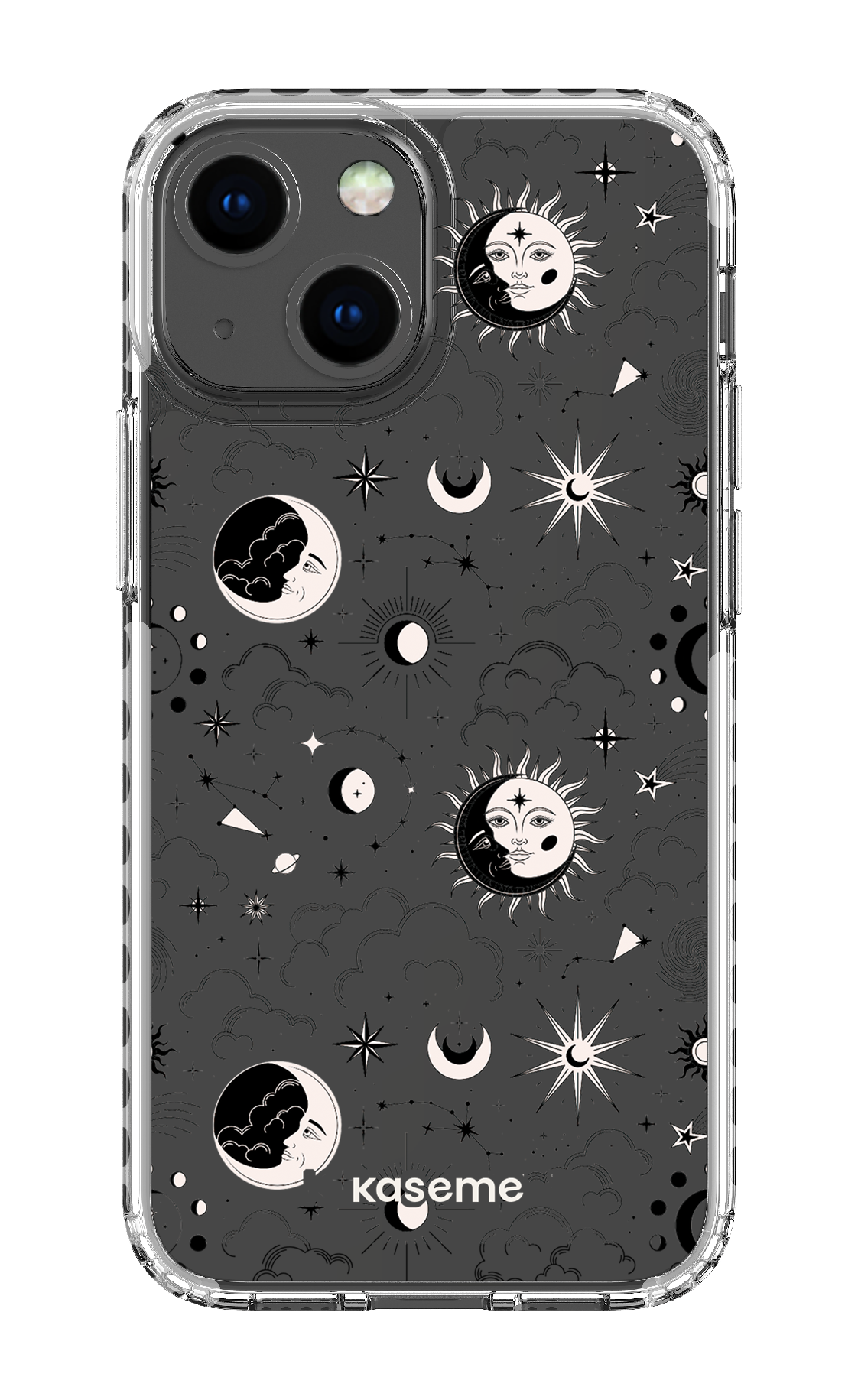 iPhone 13 Mini Clear Case - White Milky Way Black Clear Case -