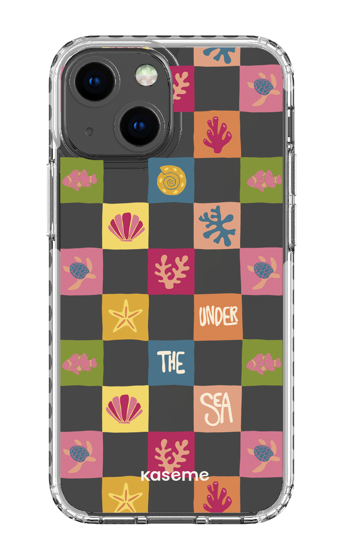 iPhone 13 Mini Clear Case - White Under the sea Clear Case -