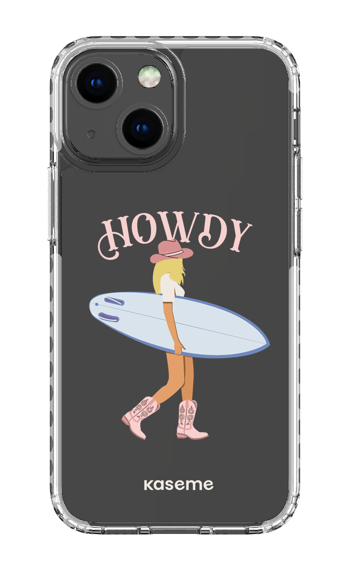 iPhone 13 Mini Clear Case - White Westsea Pink Clear Case -