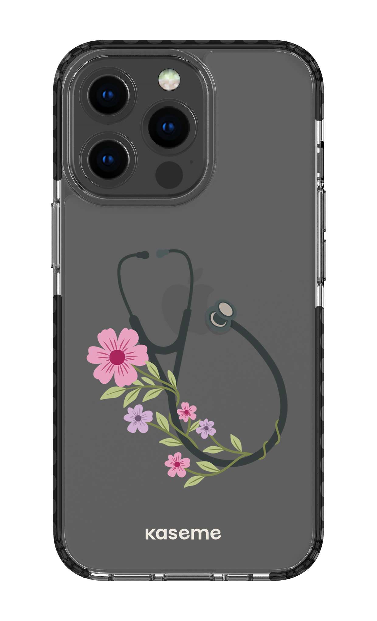 iPhone 13 Pro Clear Case - Black Blossom Beat Clear Case -