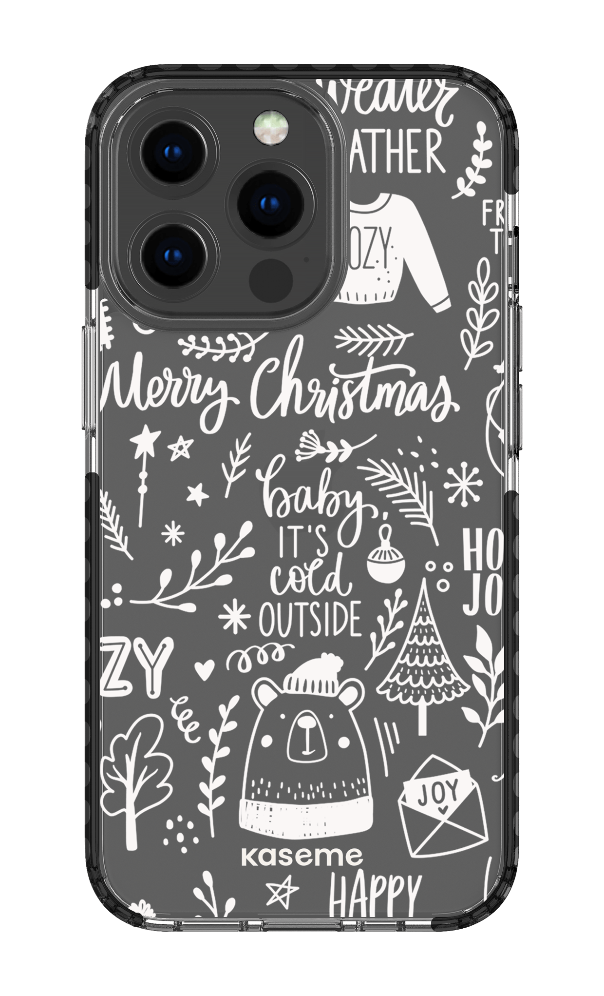 iPhone 13 Pro Clear Case - Black Cold Nights Clear Case -