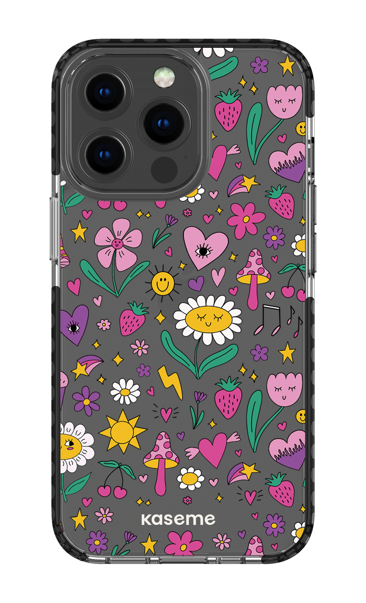 iPhone 13 Pro Clear Case - Black Hypnotize Clear Case -