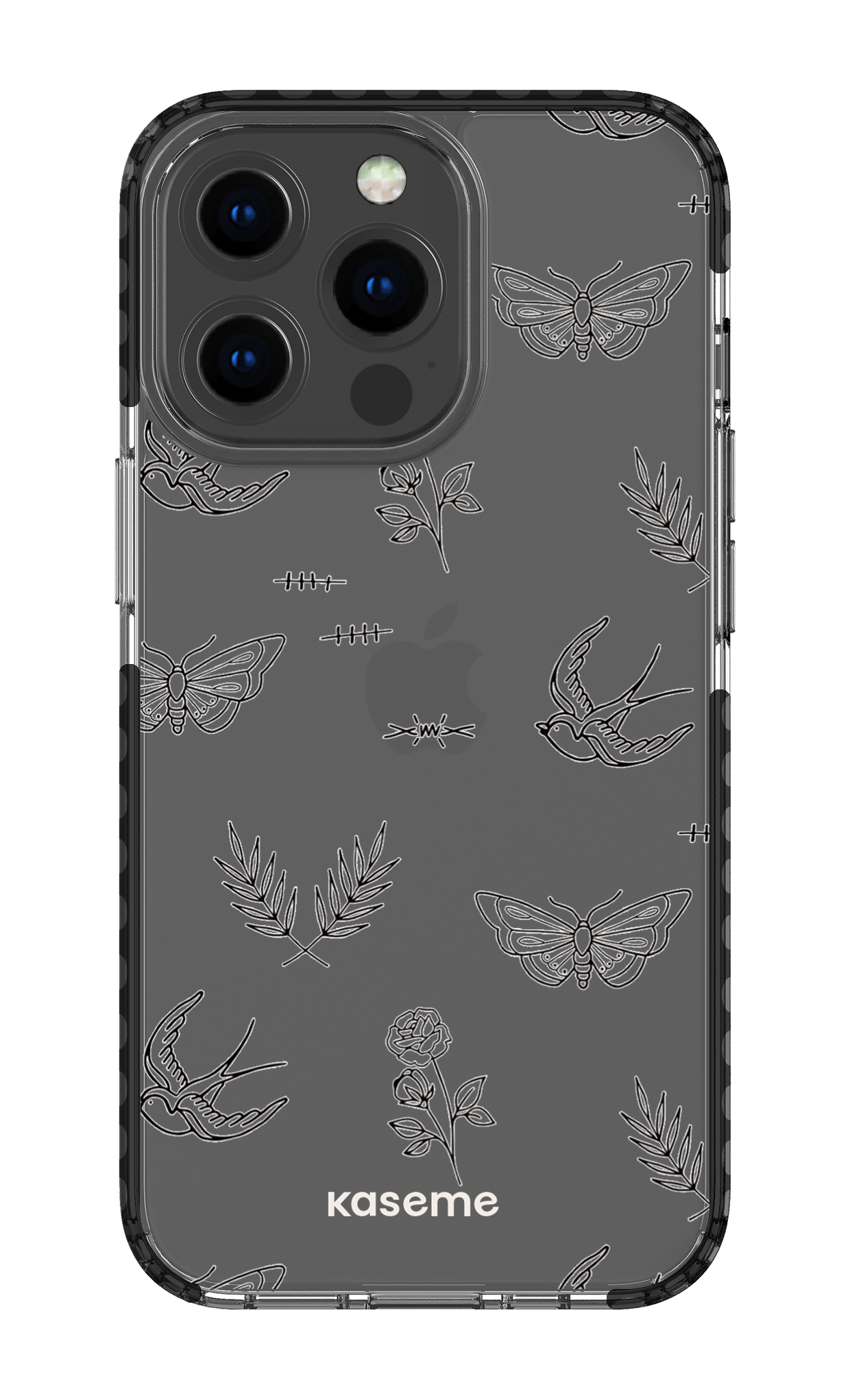 iPhone 13 Pro Clear Case - Black Ink Clear Case -