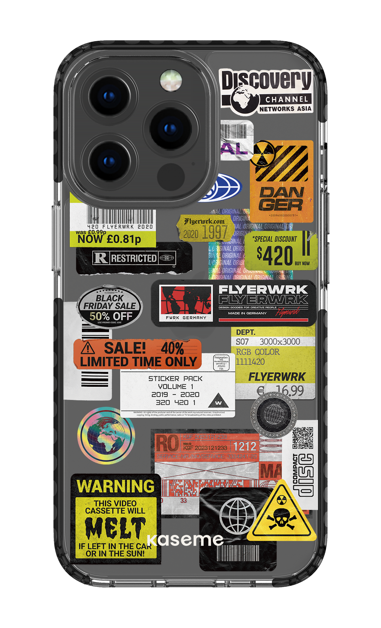 iPhone 13 Pro Clear Case - Black Melt Clear Case -