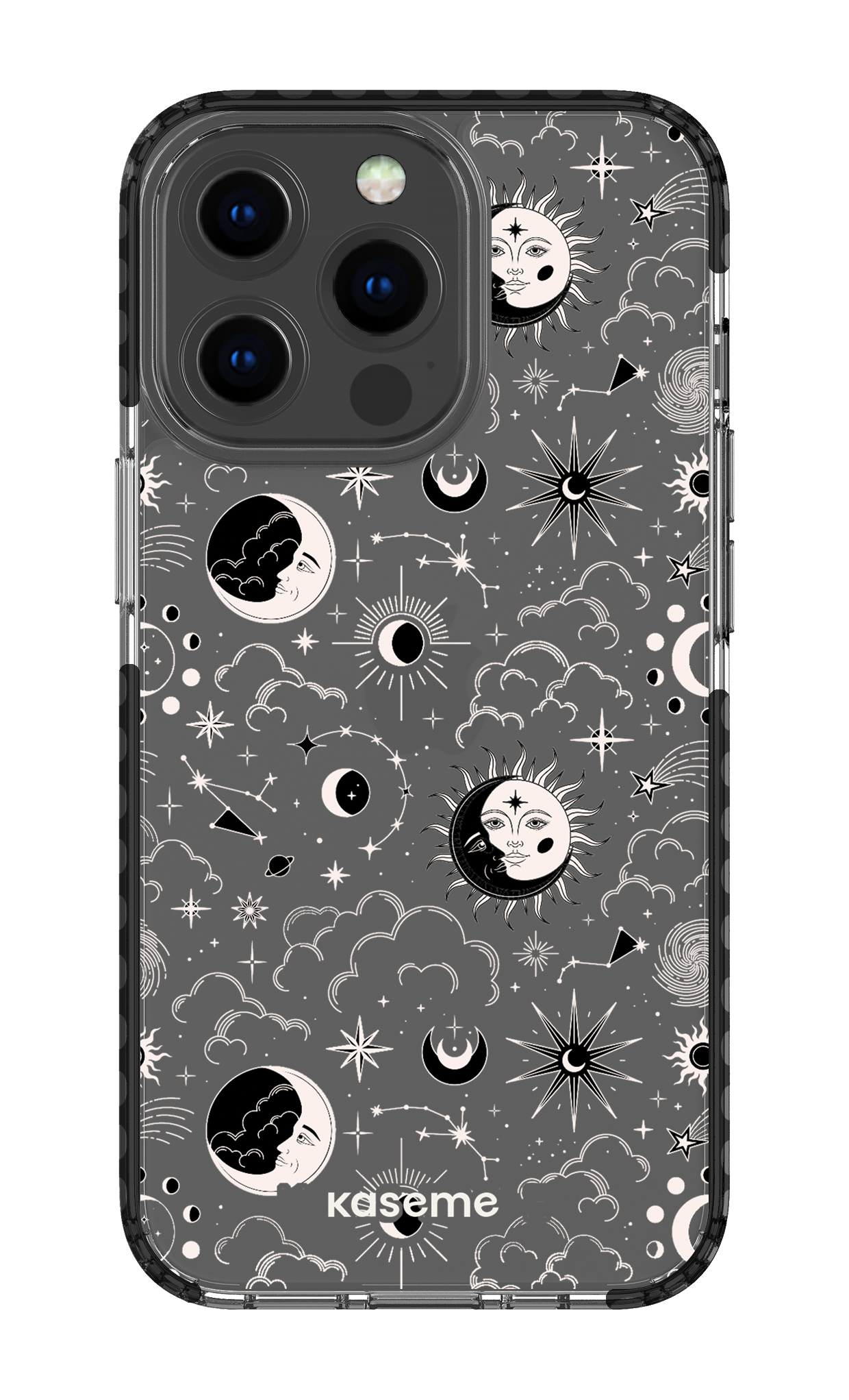 iPhone 13 Pro Clear Case - Black Milky Way White Clear Case -