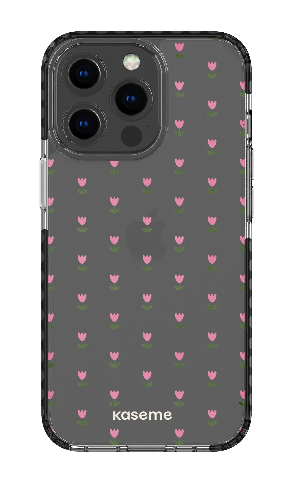 iPhone 13 Pro Clear Case - Black Triumph Pink Clear Case -