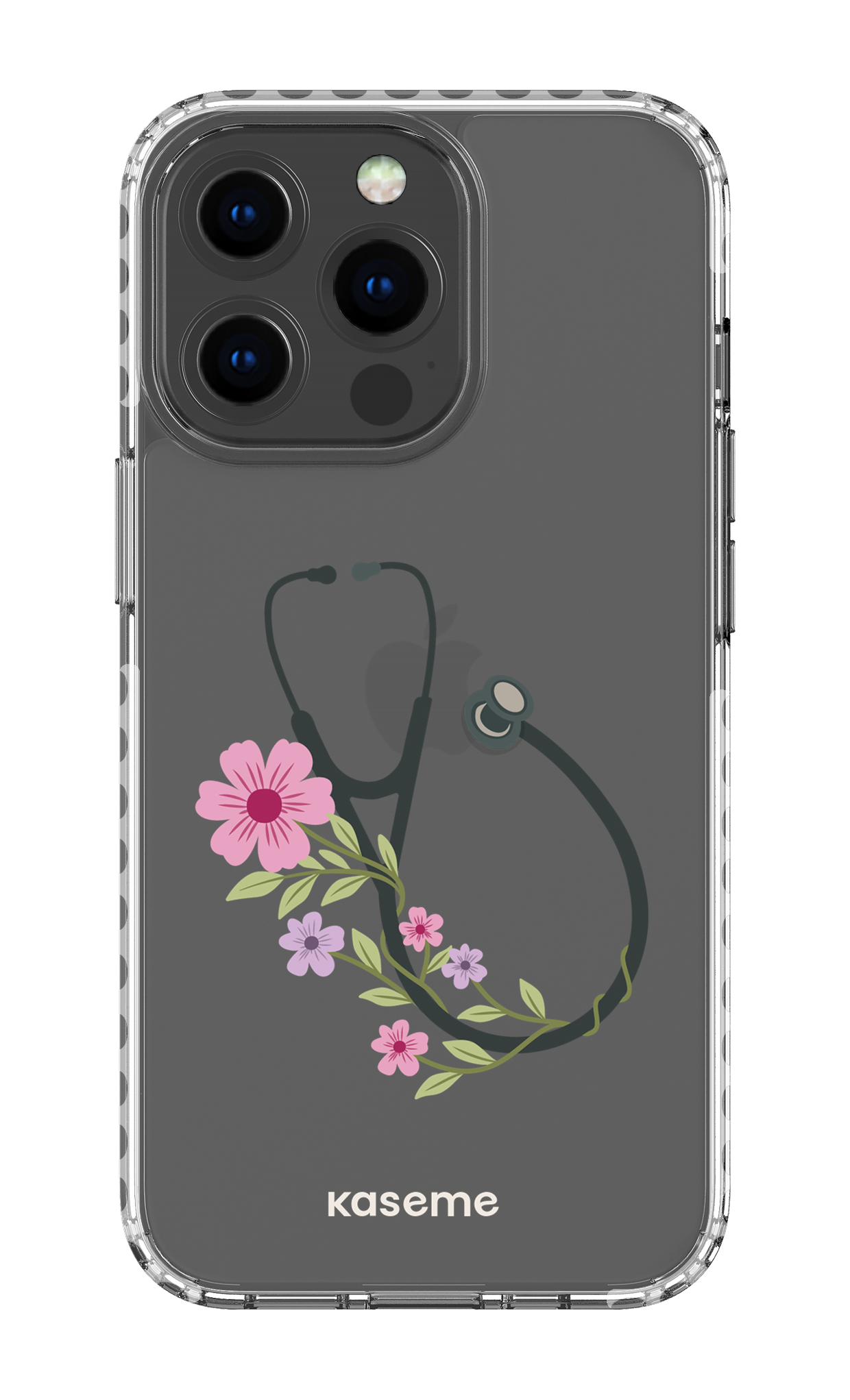 iPhone 13 Pro Clear Case - White Blossom Beat Clear Case -