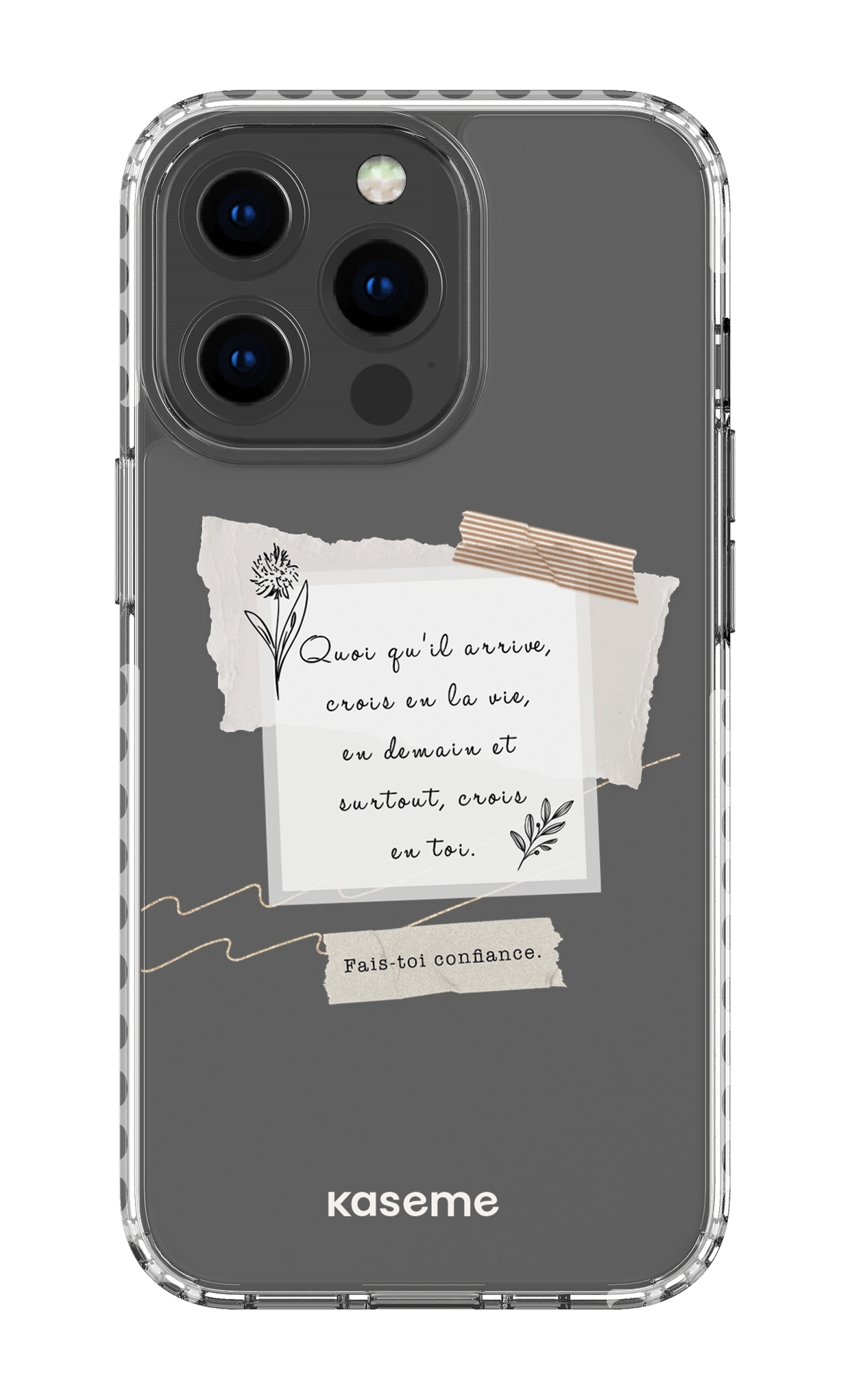 iPhone 13 Pro Clear Case - White Foi Clear Case -