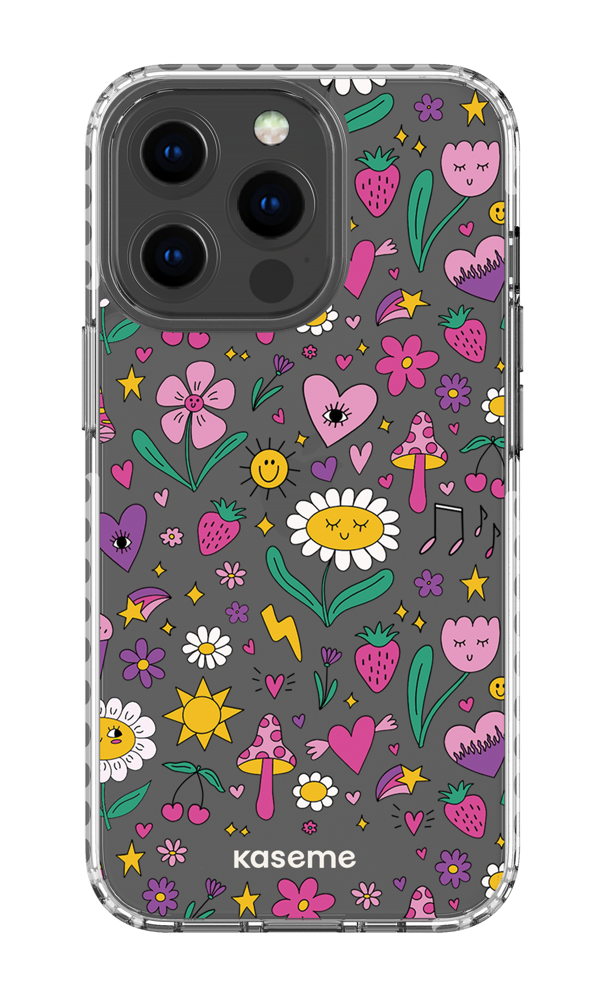 iPhone 13 Pro Clear Case - White Hypnotize Clear Case -