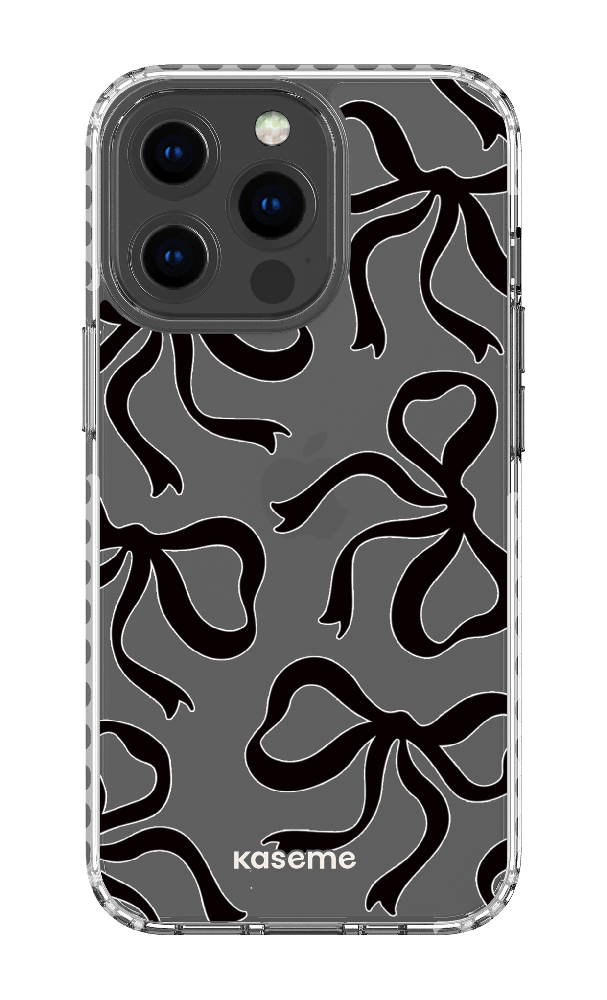 iPhone 13 Pro Clear Case - White Lace Black Clear Case -