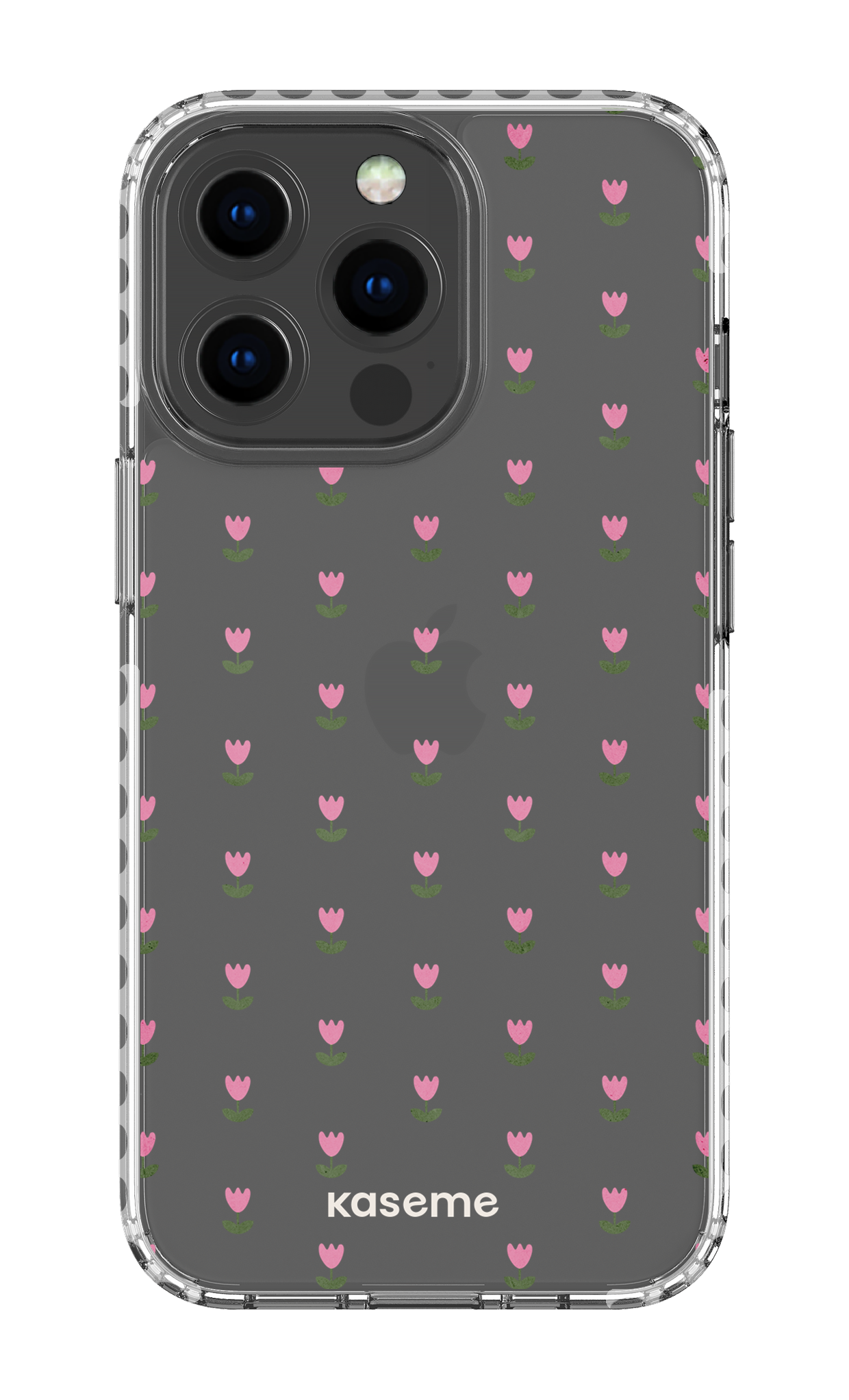 iPhone 13 Pro Clear Case - White Triumph Pink Clear Case -