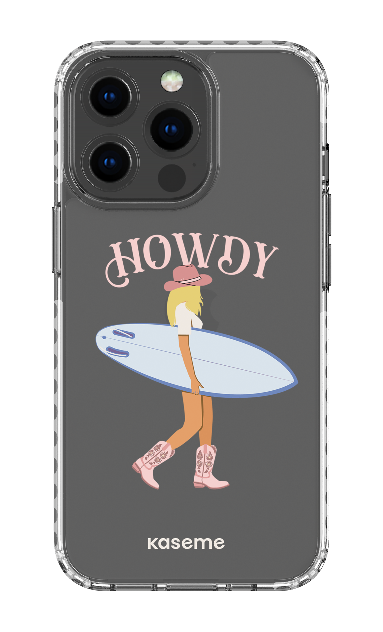 iPhone 13 Pro Clear Case - White Westsea Pink Clear Case -