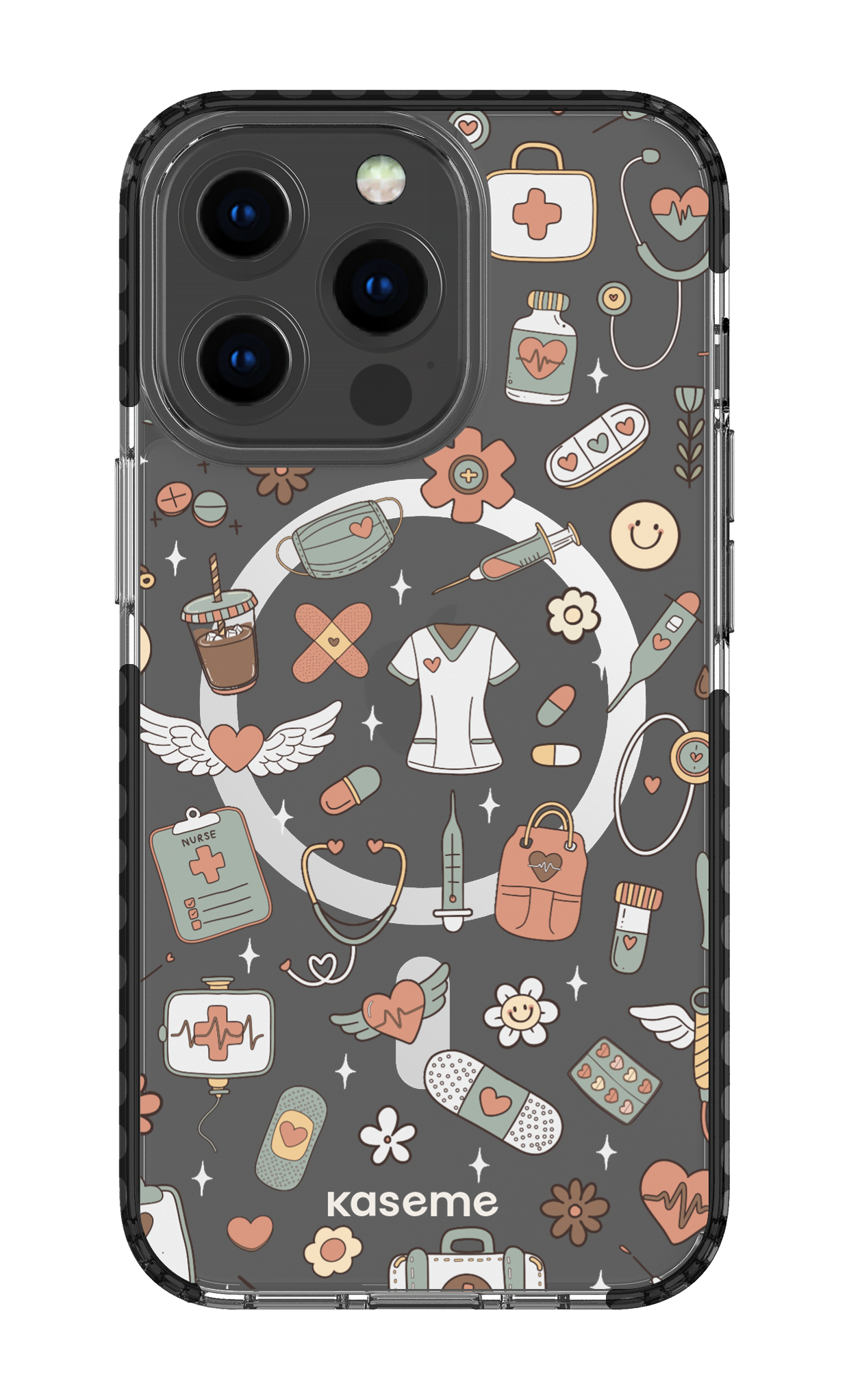 iPhone 13 Pro Clear Case Magsafe - Black Code Clear Case -