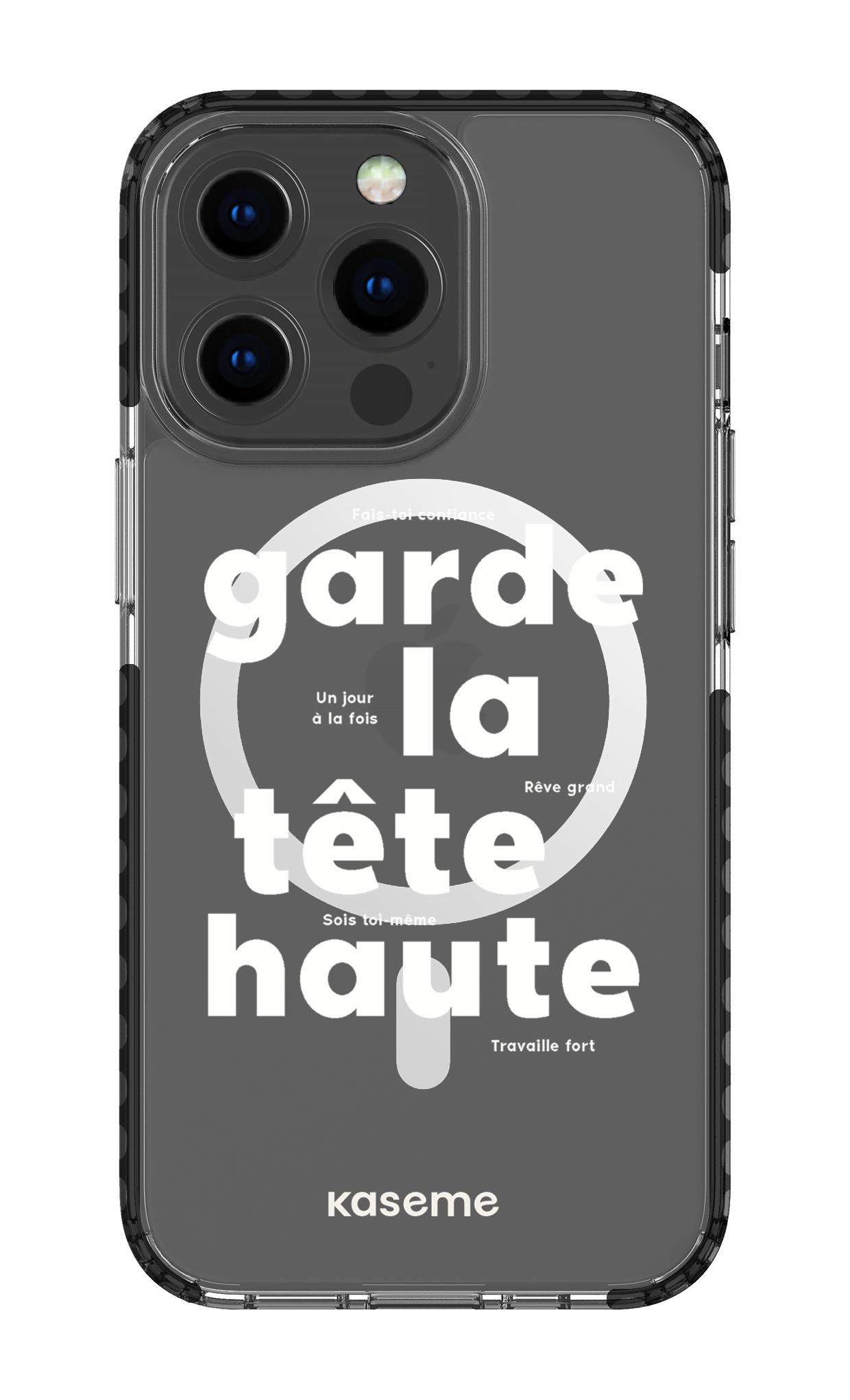 iPhone 13 Pro Clear Case Magsafe - Black État d'esprit Clear Case -