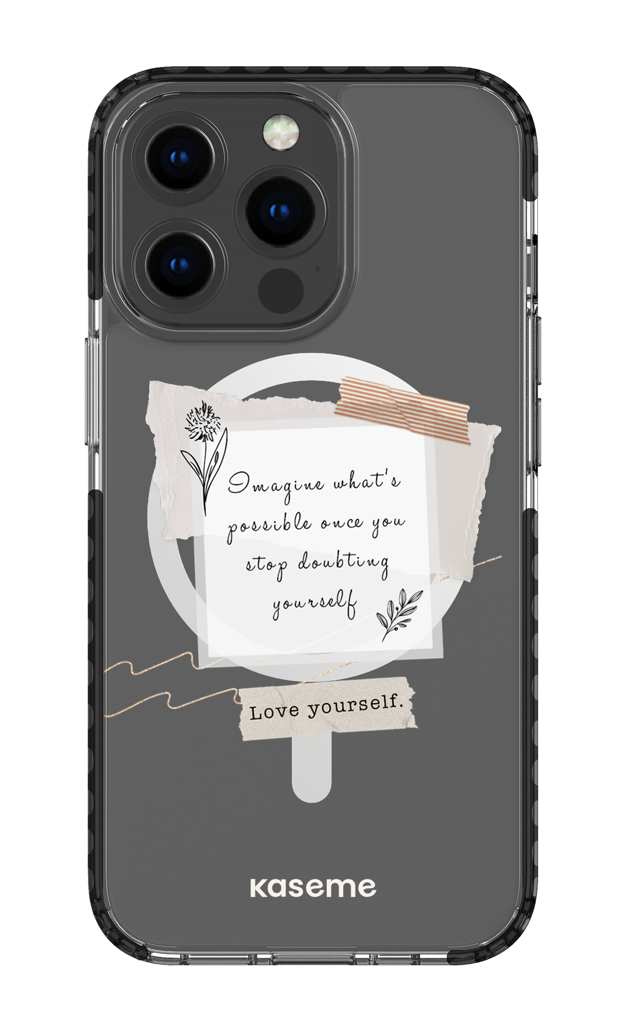 iPhone 13 Pro Clear Case Magsafe - Black Faith Clear Case -