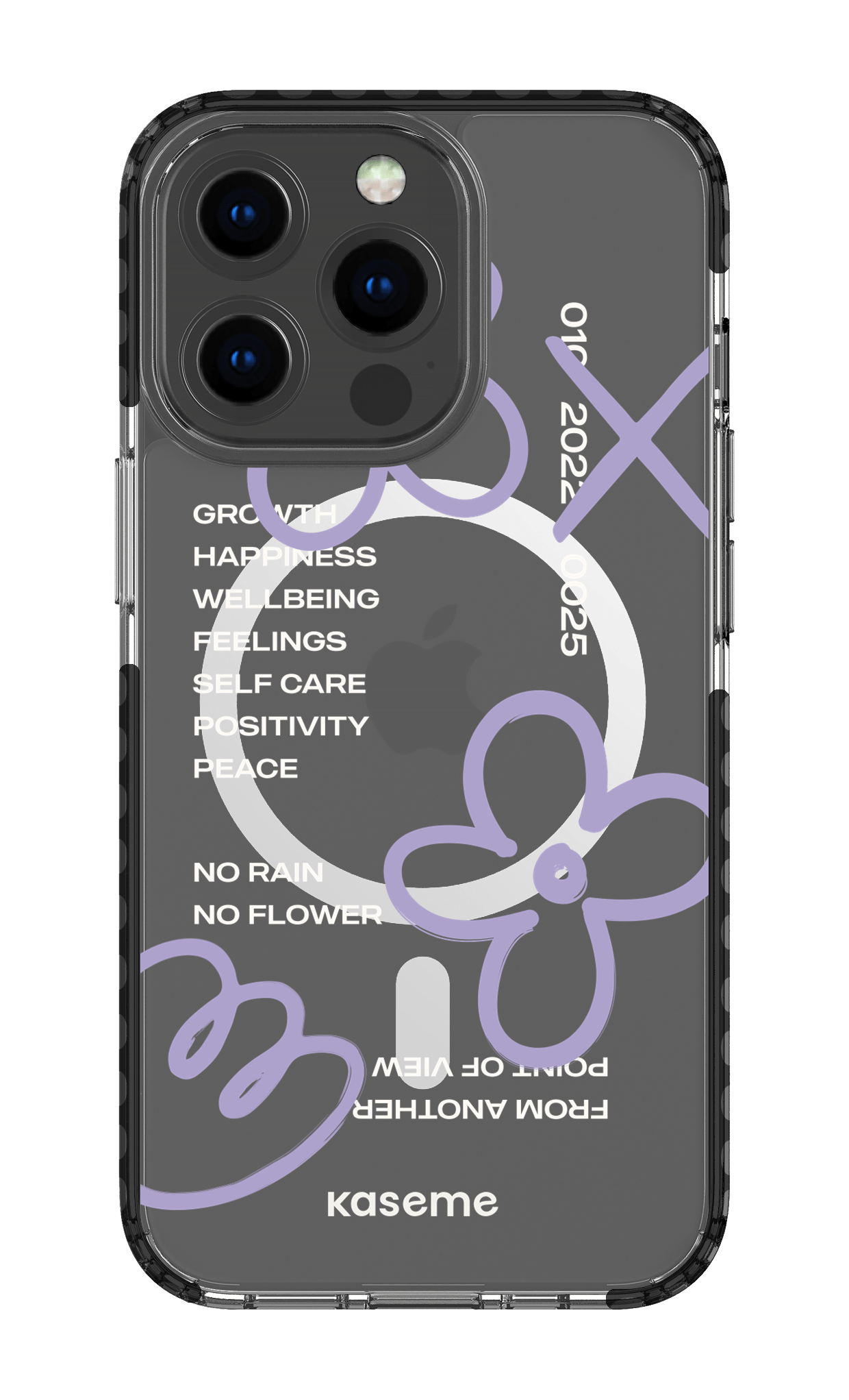 iPhone 13 Pro Clear Case Magsafe - Black Feelings purple clear case -