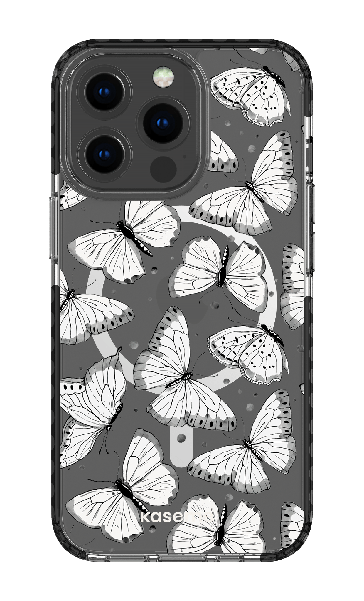 iPhone 13 Pro Clear Case Magsafe - Black Float Clear Case -