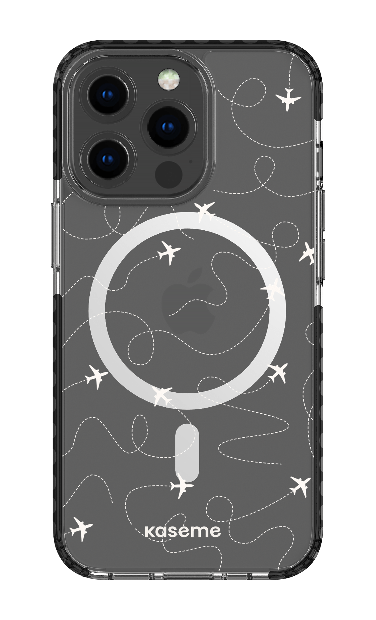 iPhone 13 Pro Clear Case Magsafe - Black Globetrotter Clear Case -