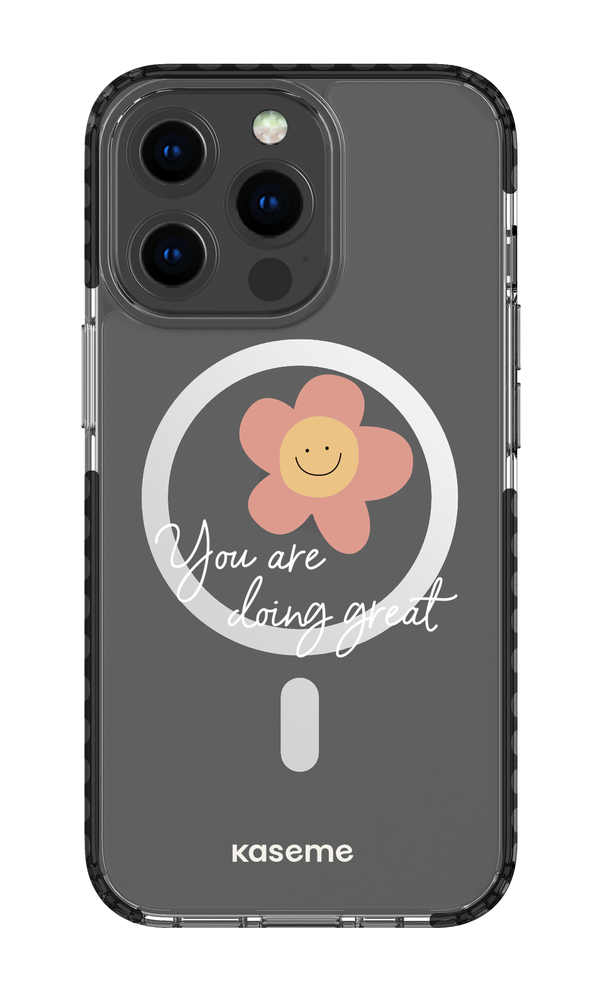 iPhone 13 Pro Clear Case Magsafe - Black Keep going Clear Case -