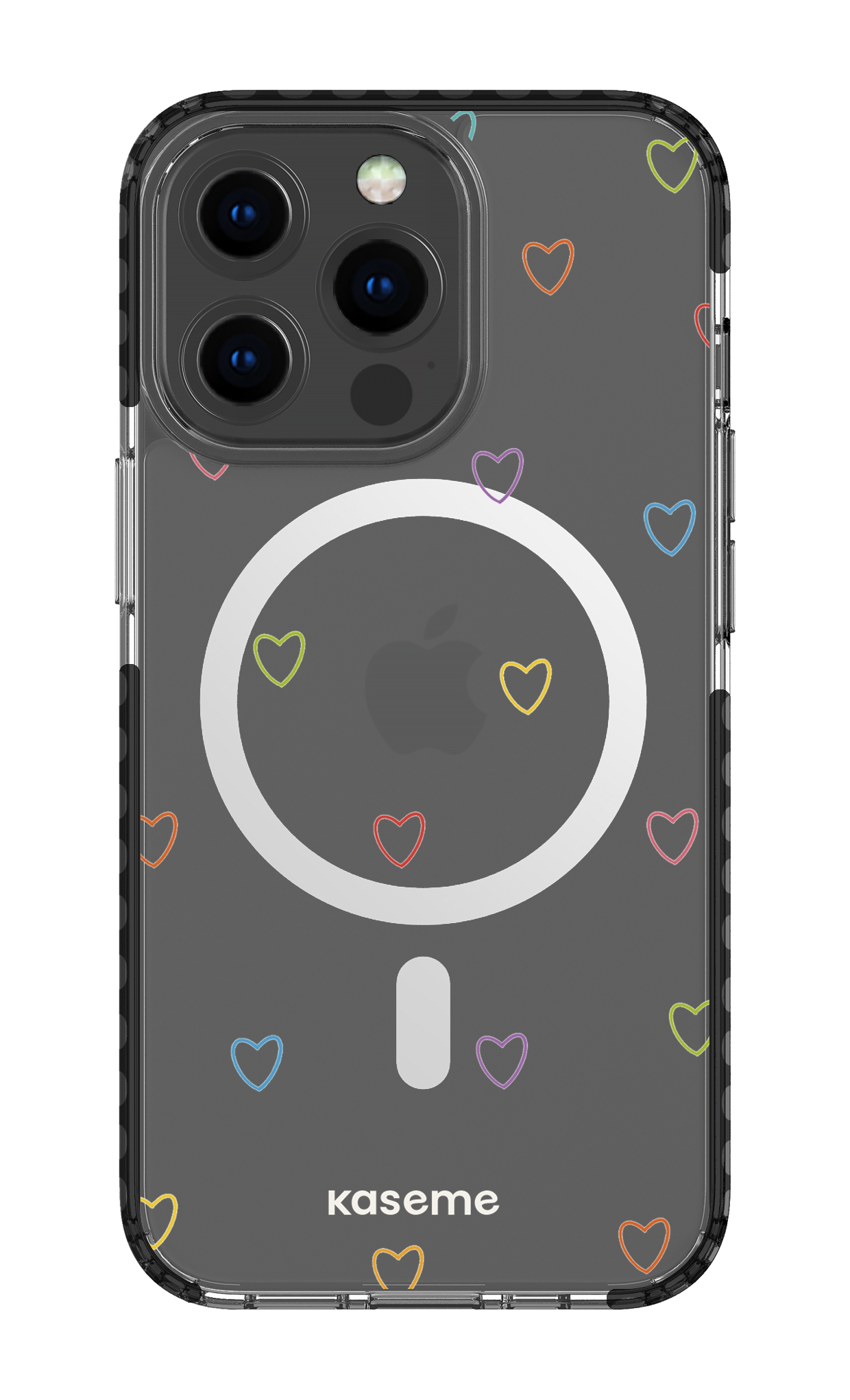 iPhone 13 Pro Clear Case Magsafe - Black Love Wins Clear Case -