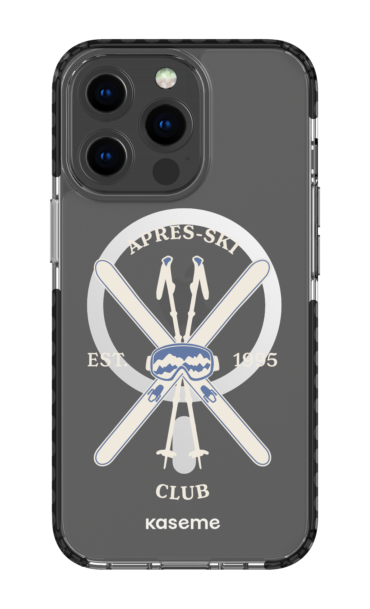 iPhone 13 Pro Clear Case Magsafe - Black Off-Track Clear Case -