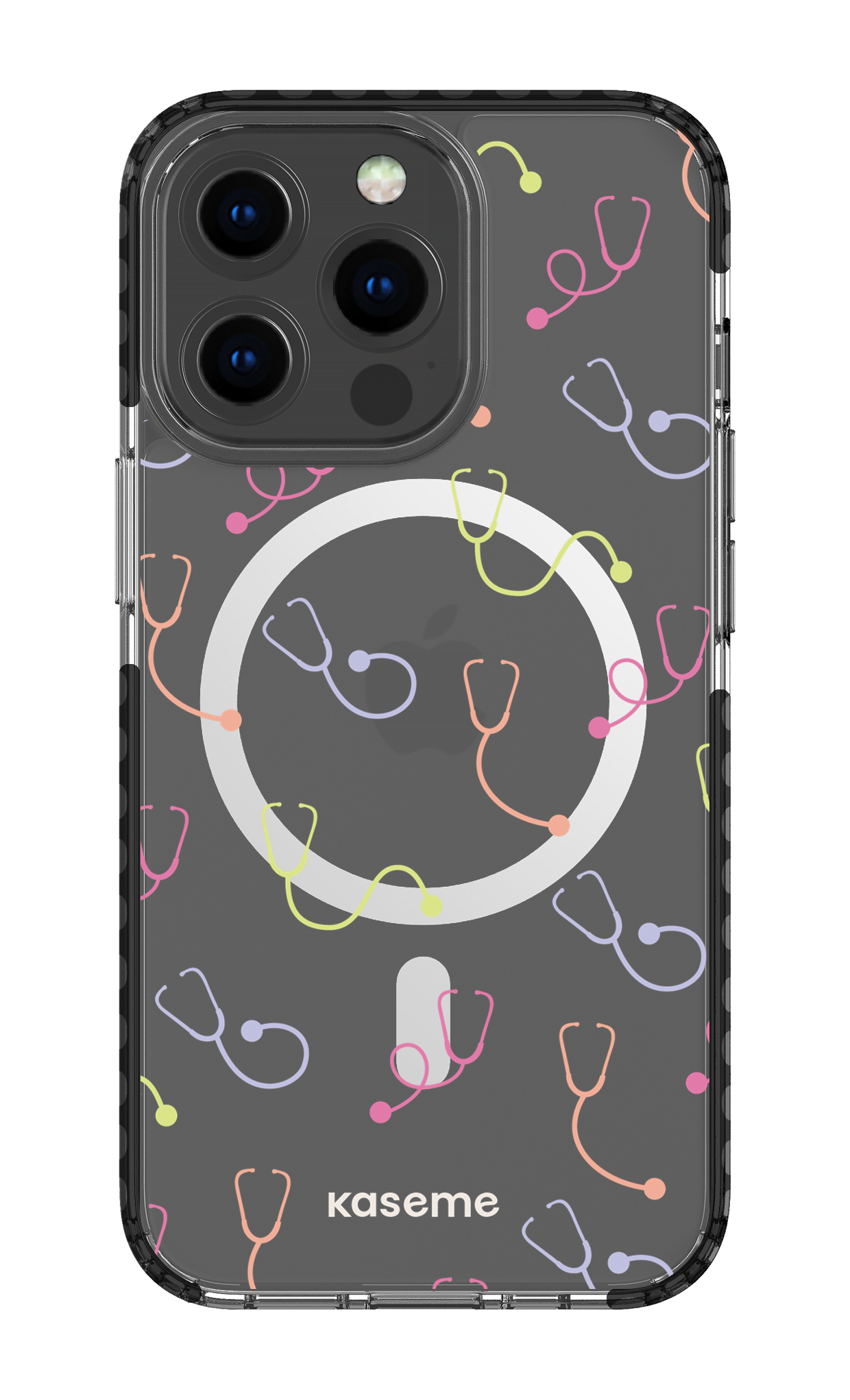 iPhone 13 Pro Clear Case Magsafe - Black Pulse Clear Case -