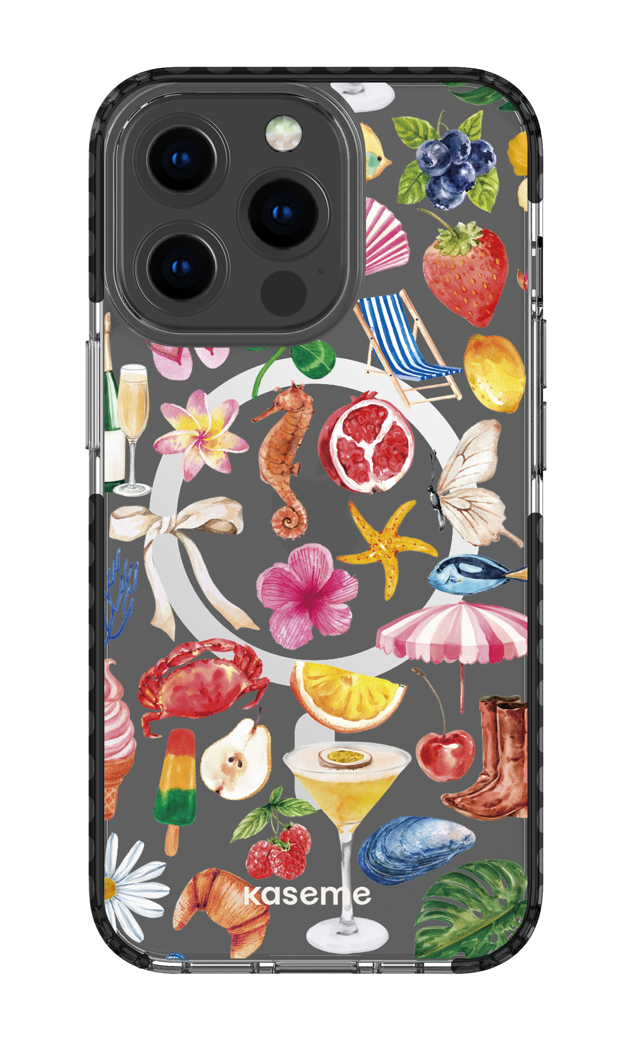 iPhone 13 Pro Clear Case Magsafe - Black St-Tropez Clear Case -