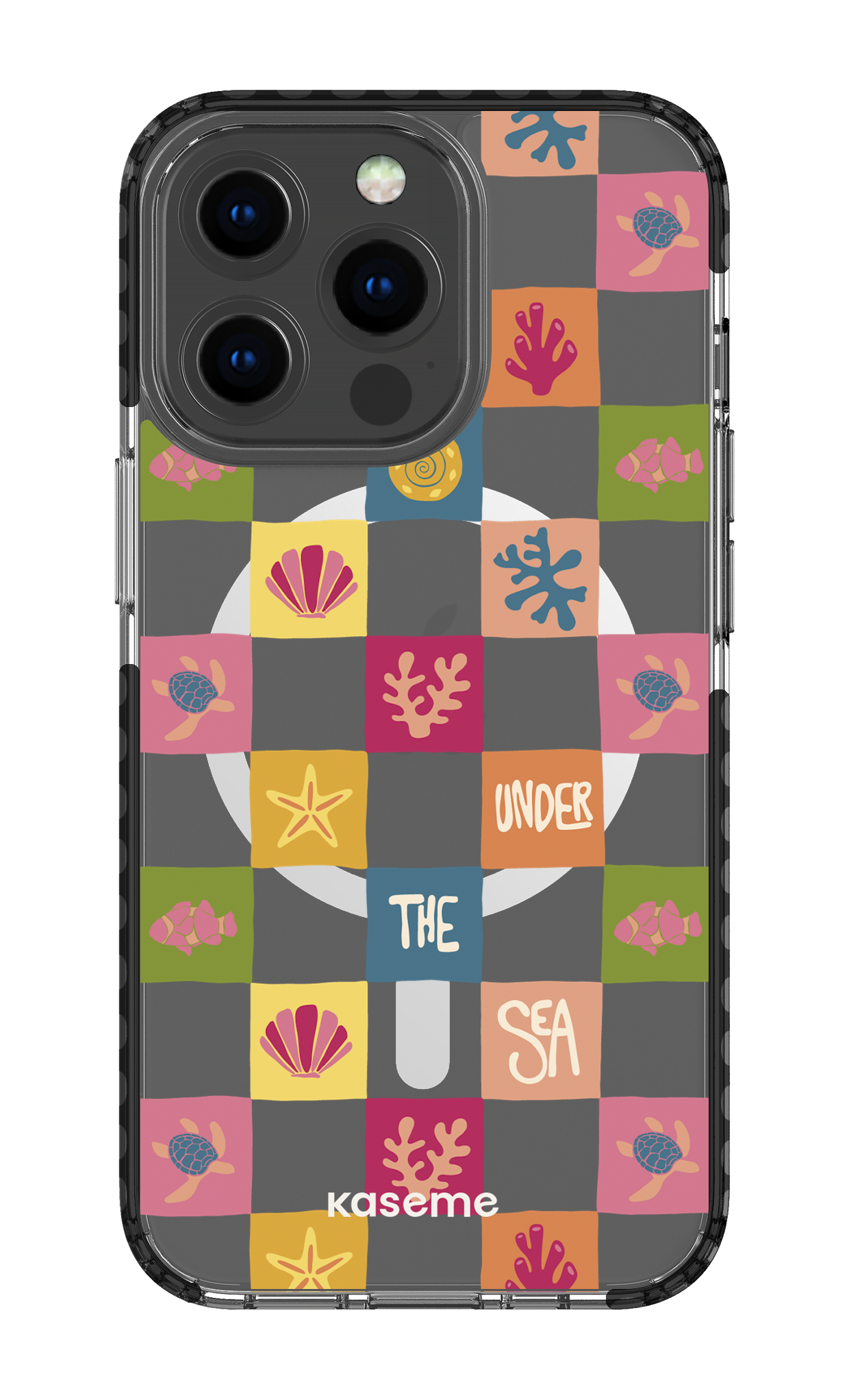 iPhone 13 Pro Clear Case Magsafe - Black Under the sea Clear Case -