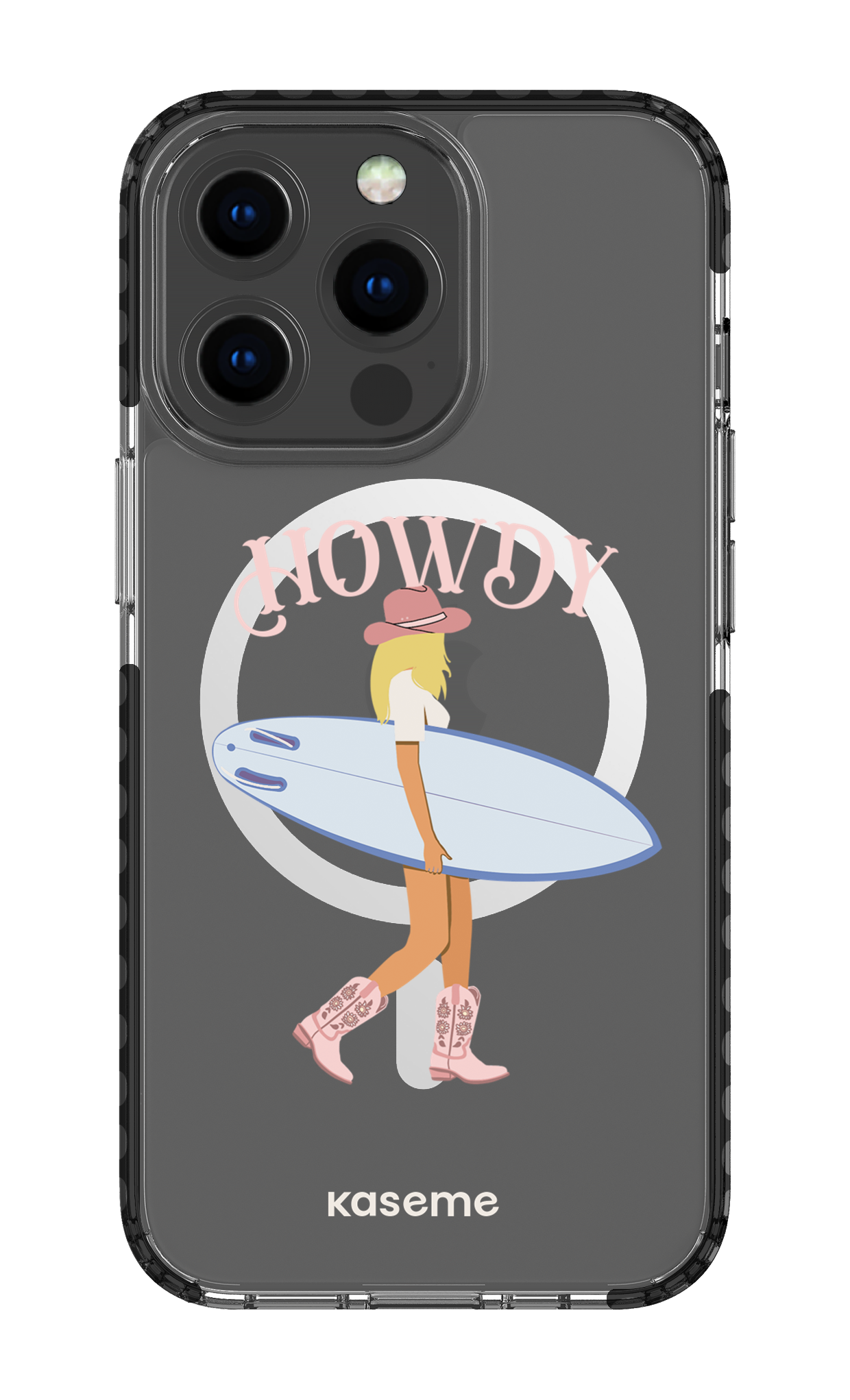 iPhone 13 Pro Clear Case Magsafe - Black Westsea Pink Clear Case -