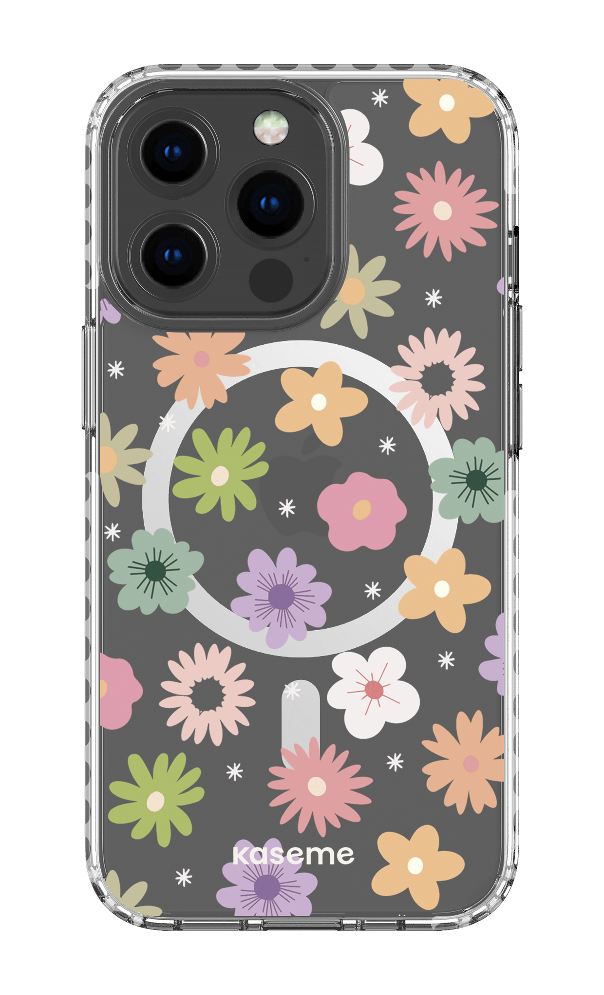 iPhone 13 Pro Clear Case Magsafe - White Adore small Clear Case -