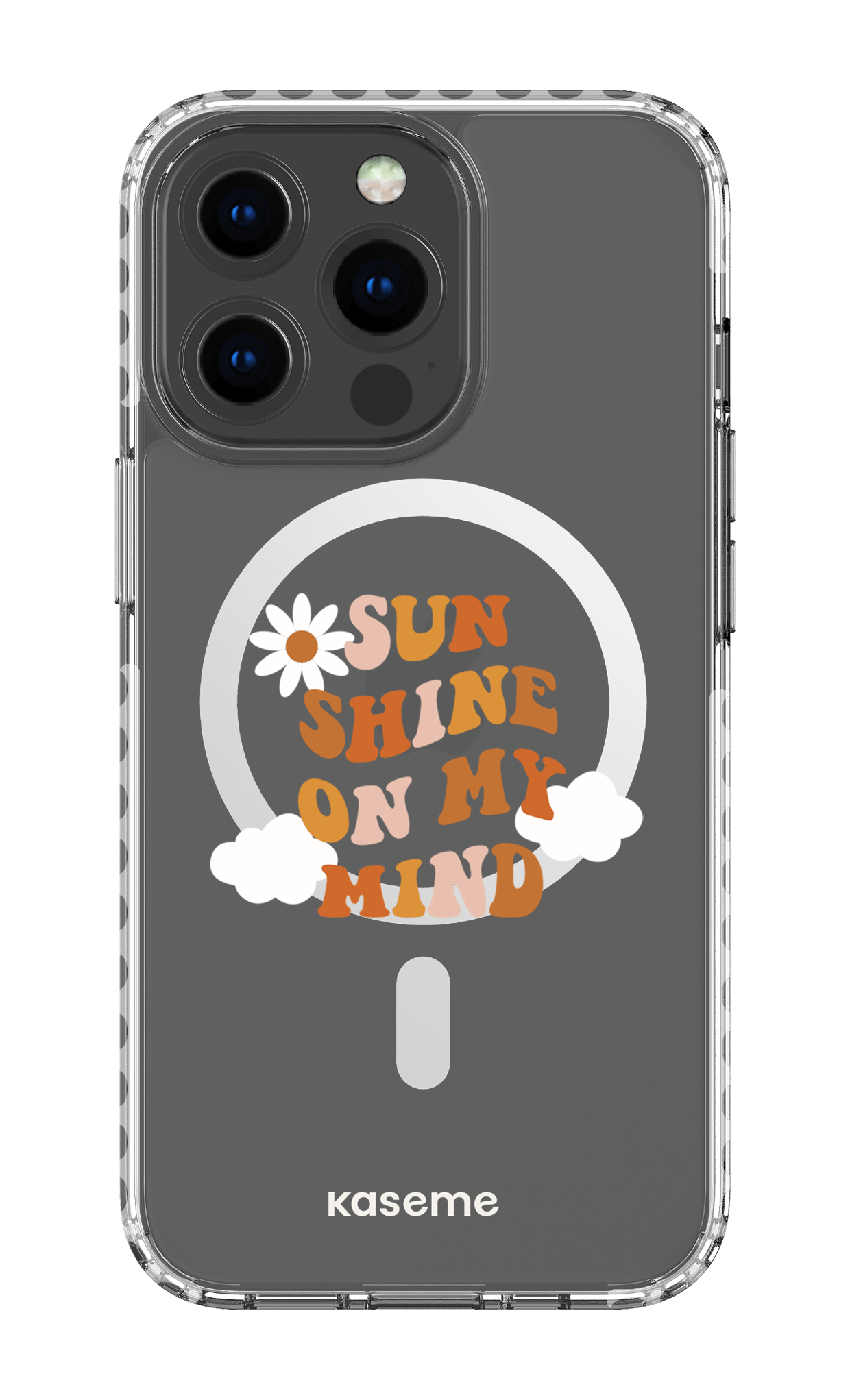 iPhone 13 Pro Clear Case Magsafe - White Cheerful Clear Case -