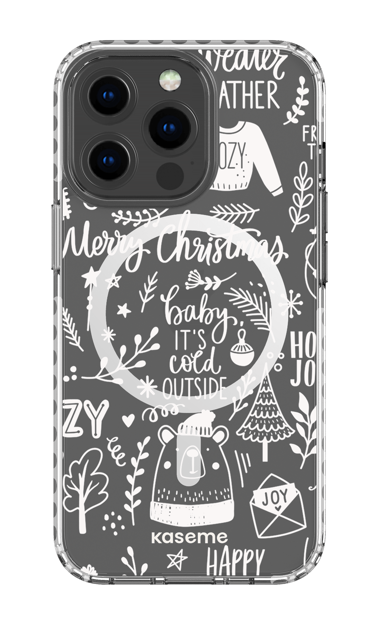 iPhone 13 Pro Clear Case Magsafe - White Cold Nights Clear Case -