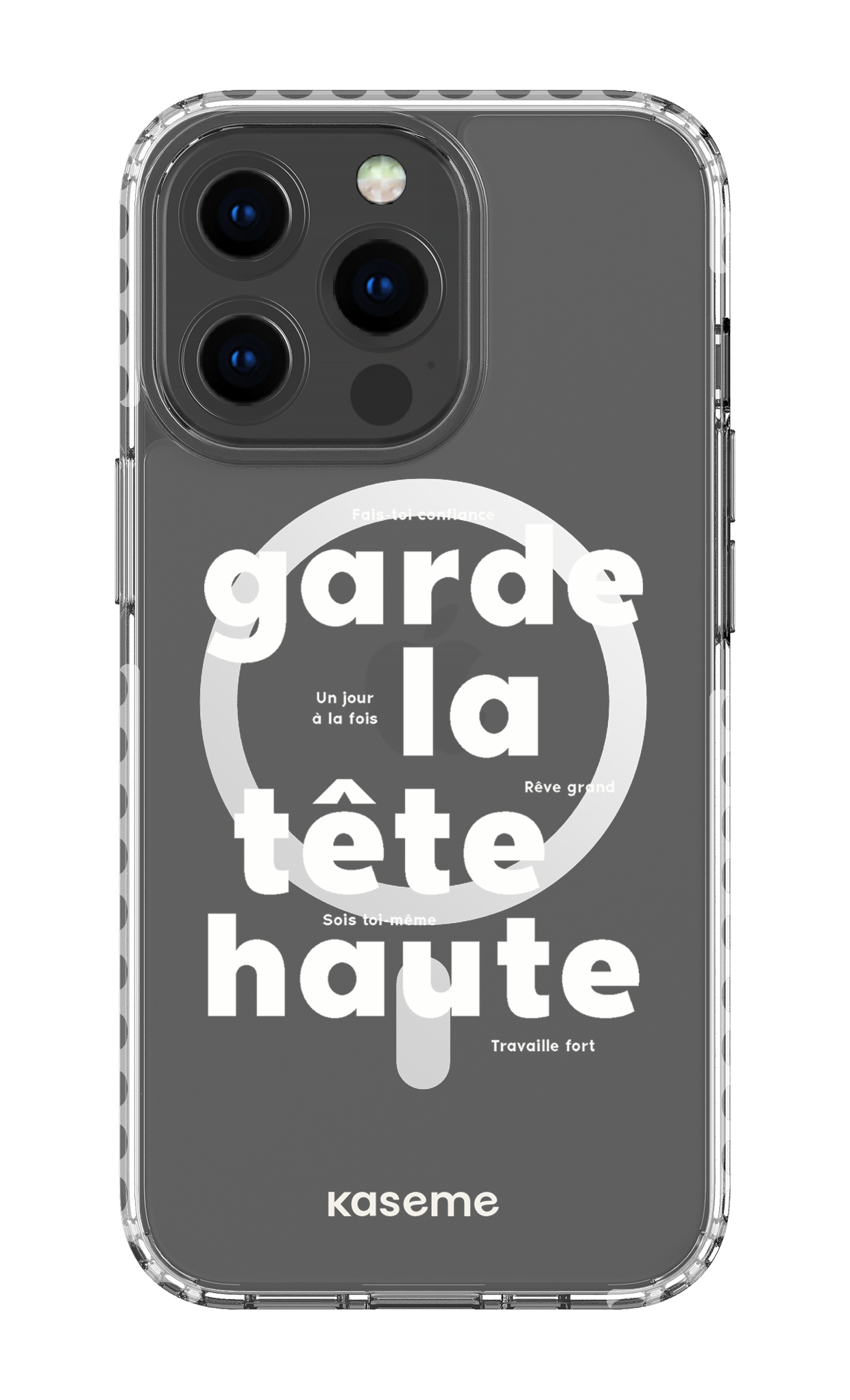 iPhone 13 Pro Clear Case Magsafe - White État d'esprit Clear Case -