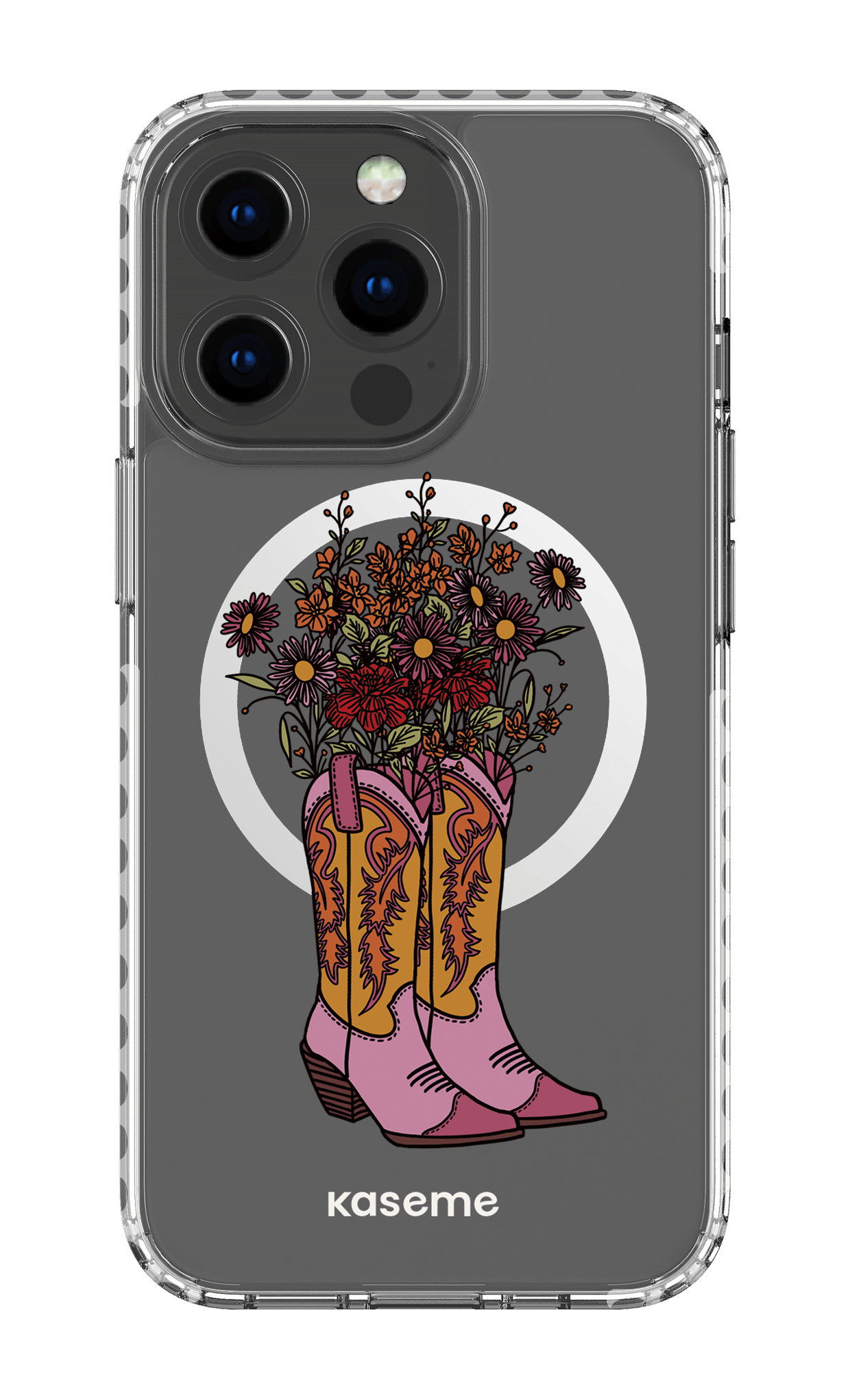 iPhone 13 Pro Clear Case Magsafe - White Howdy Clear Case -