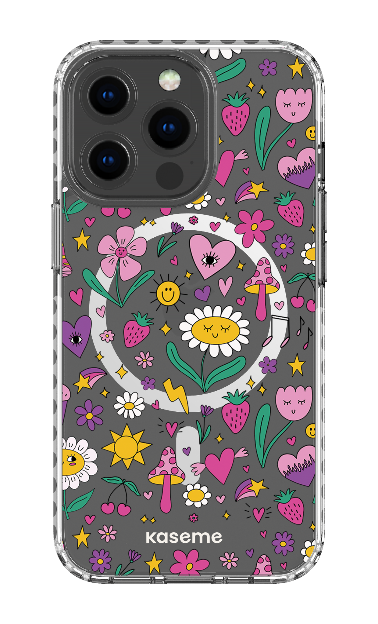 iPhone 13 Pro Clear Case Magsafe - White Hypnotize Clear Case -