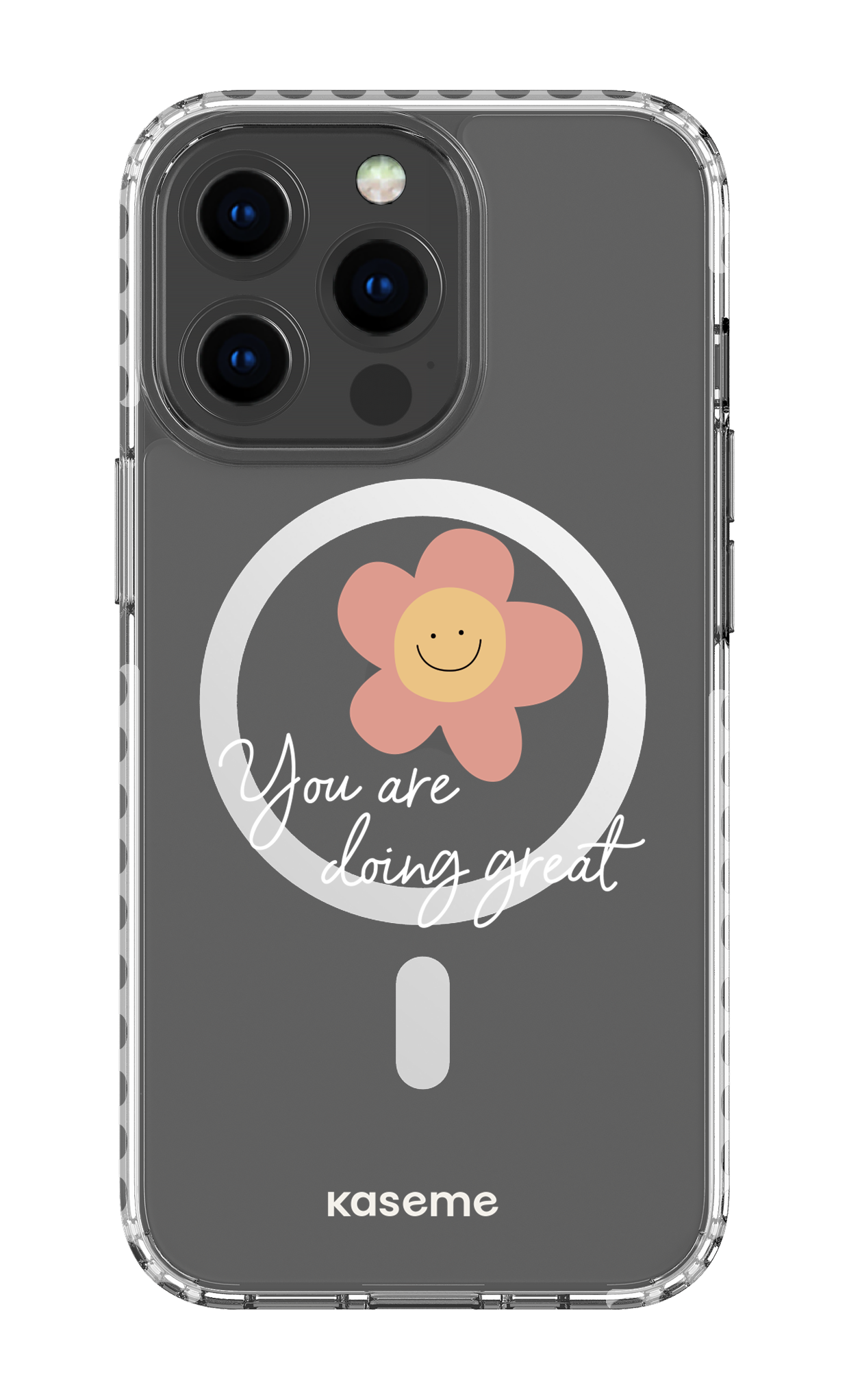 iPhone 13 Pro Clear Case Magsafe - White Keep going Clear Case -