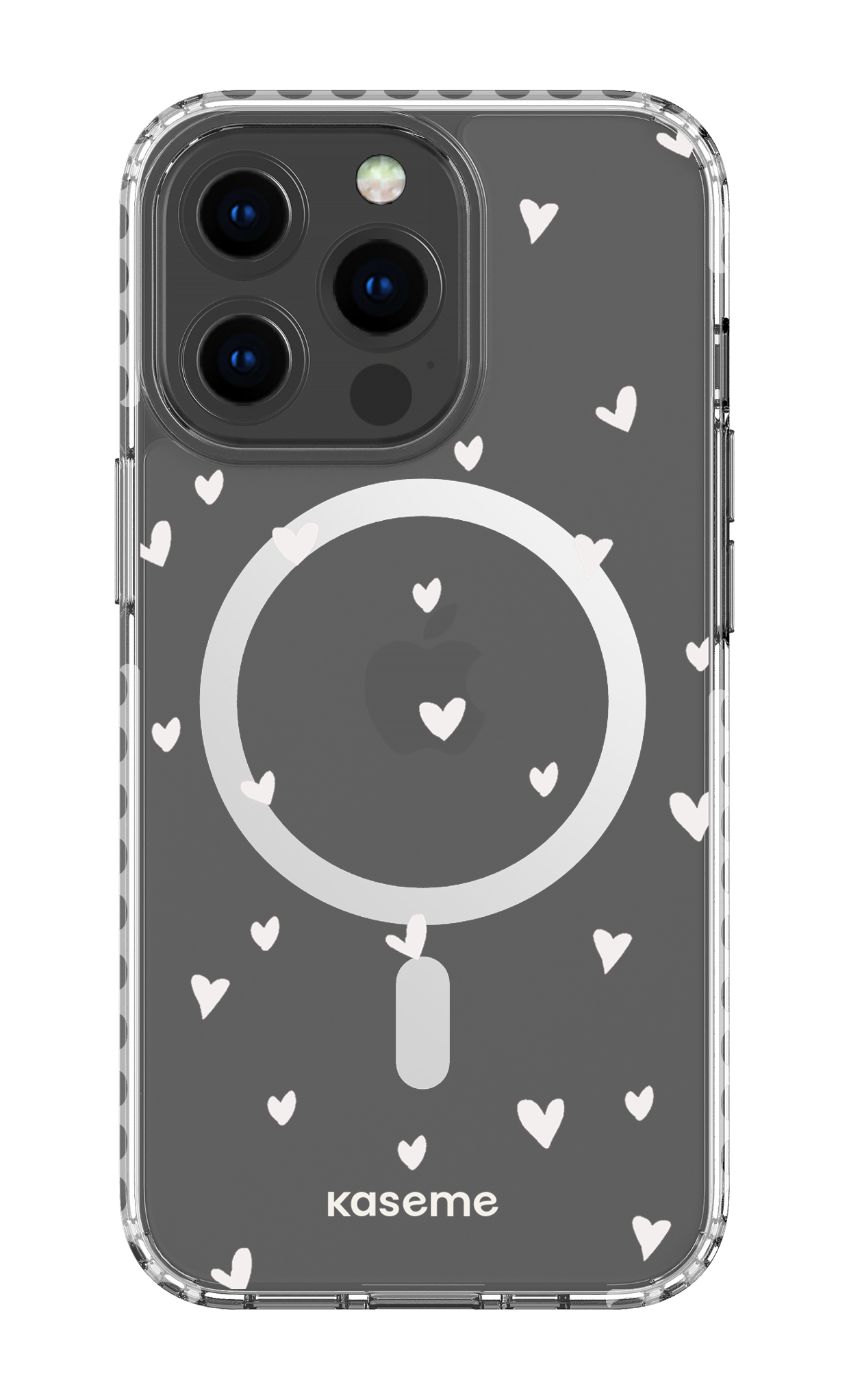 iPhone 13 Pro Clear Case Magsafe - White Lovely Clear Case -