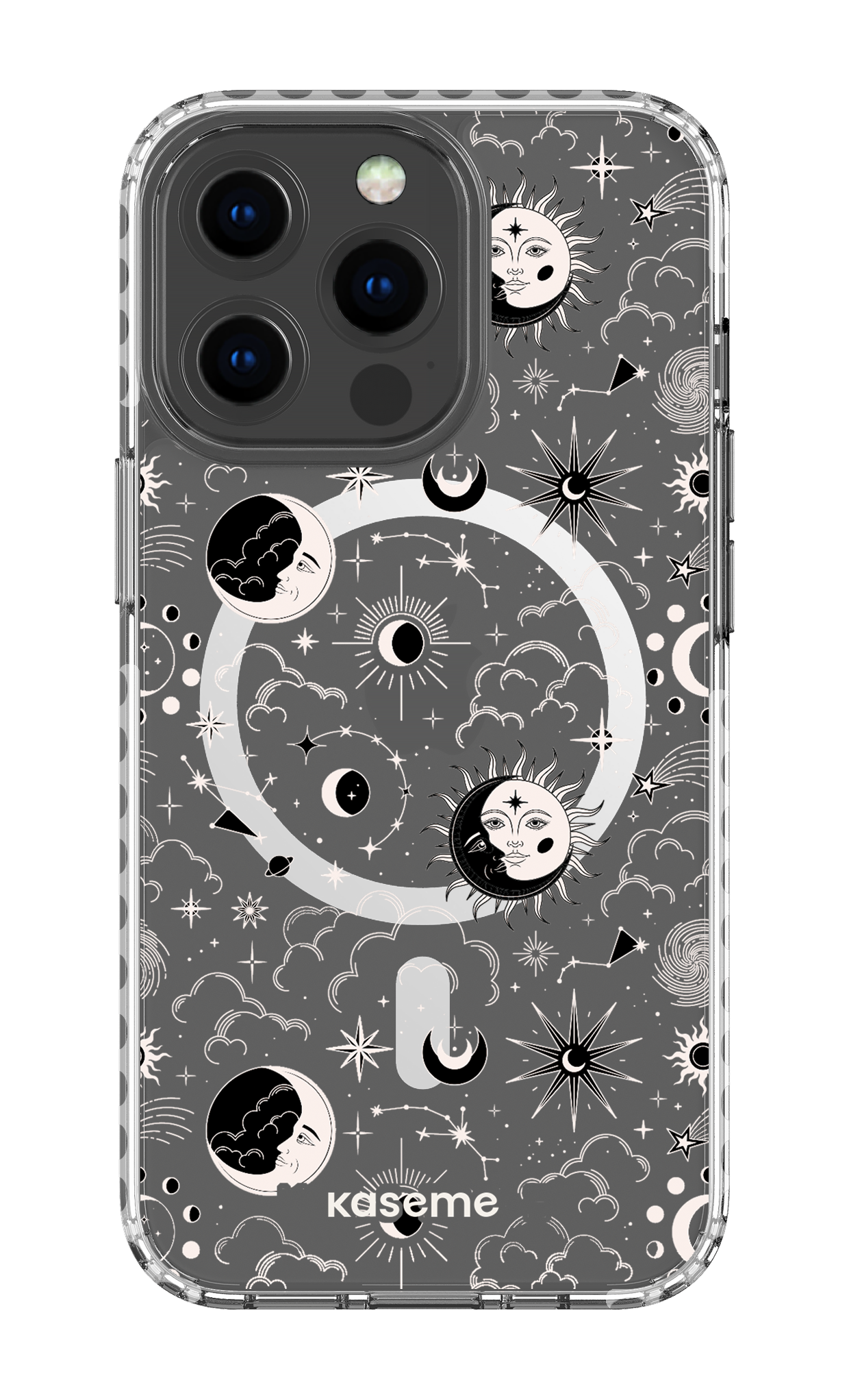 iPhone 13 Pro Clear Case Magsafe - White Milky Way White Clear Case -