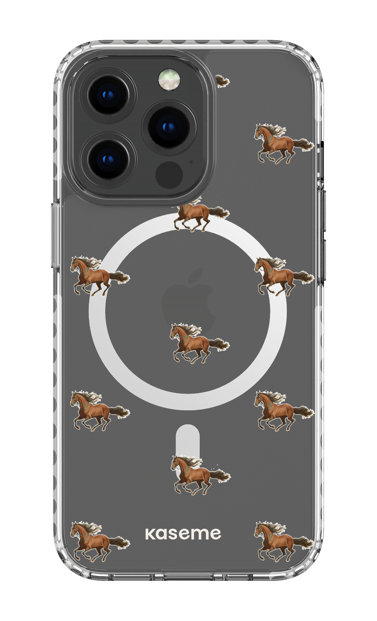 iPhone 13 Pro Clear Case Magsafe - White Saddle Clear Case -